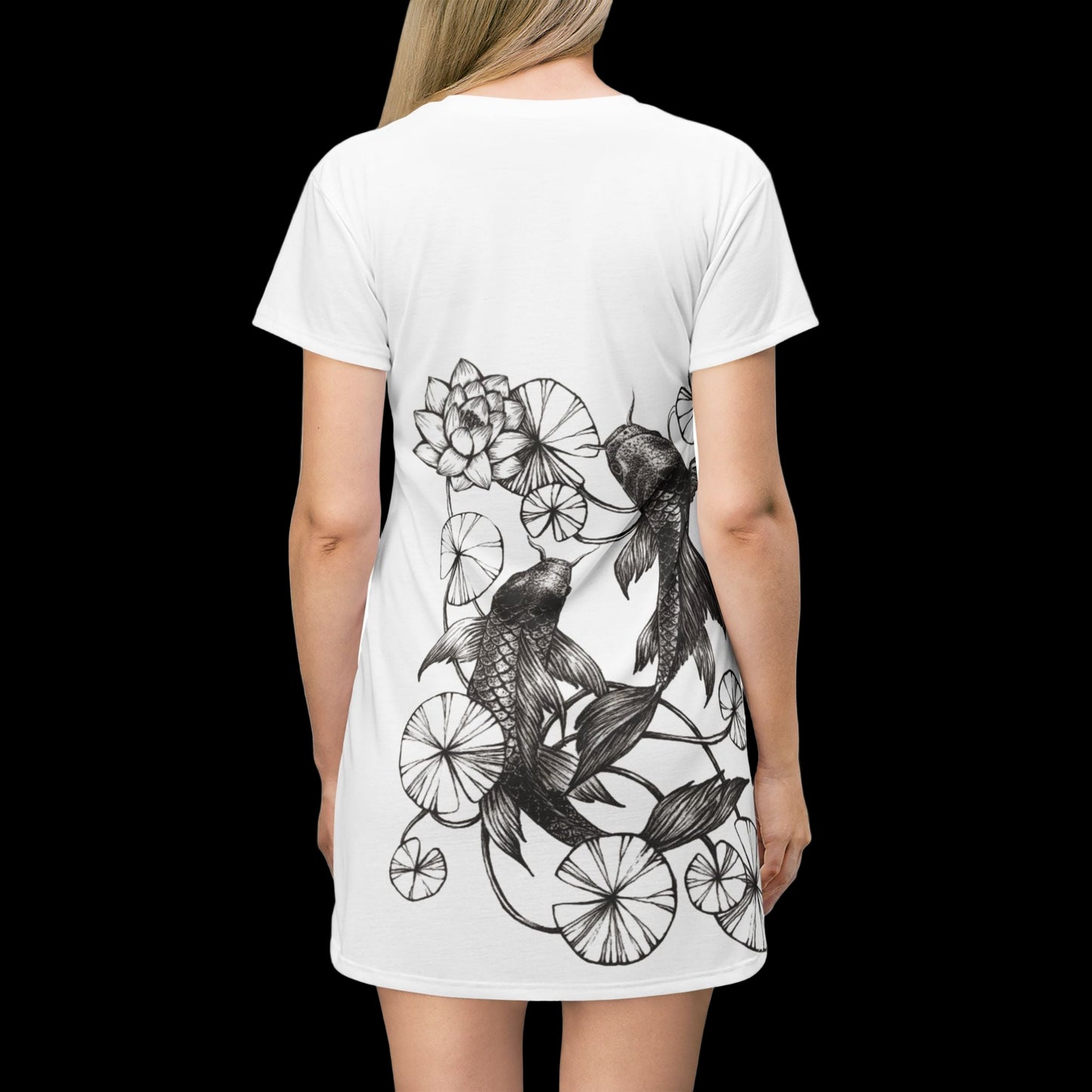 Serene Koi & Lotus T-Shirt Dress