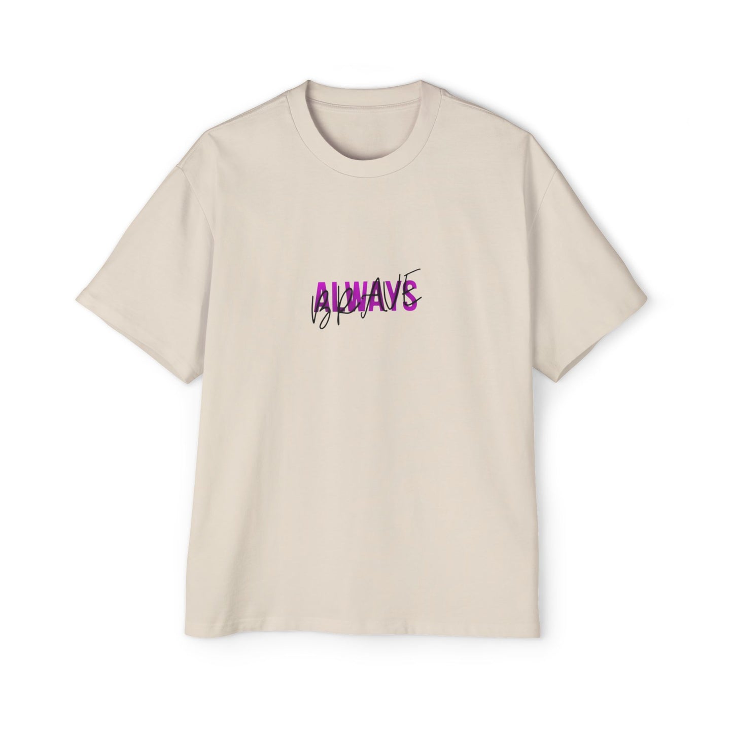 Graphic Tee — 'ALWAYS' Text Front & Dark Warrior Back