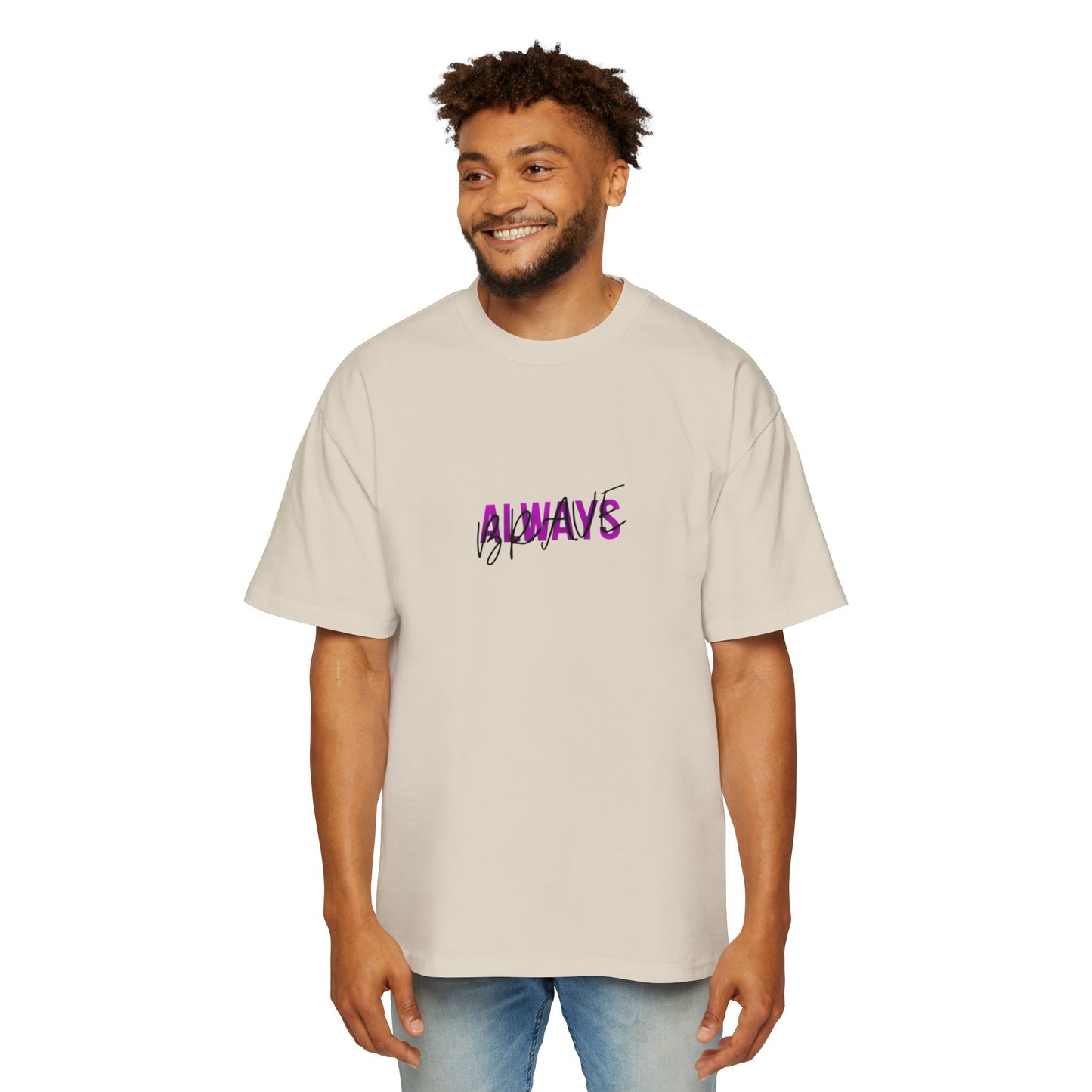 Graphic Tee — 'ALWAYS' Text Front & Dark Warrior Back