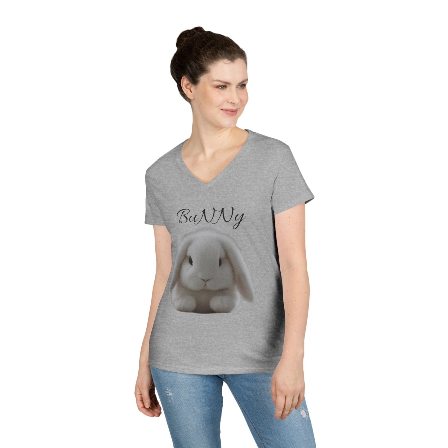 Cute Bunny V-Neck T-Shirt