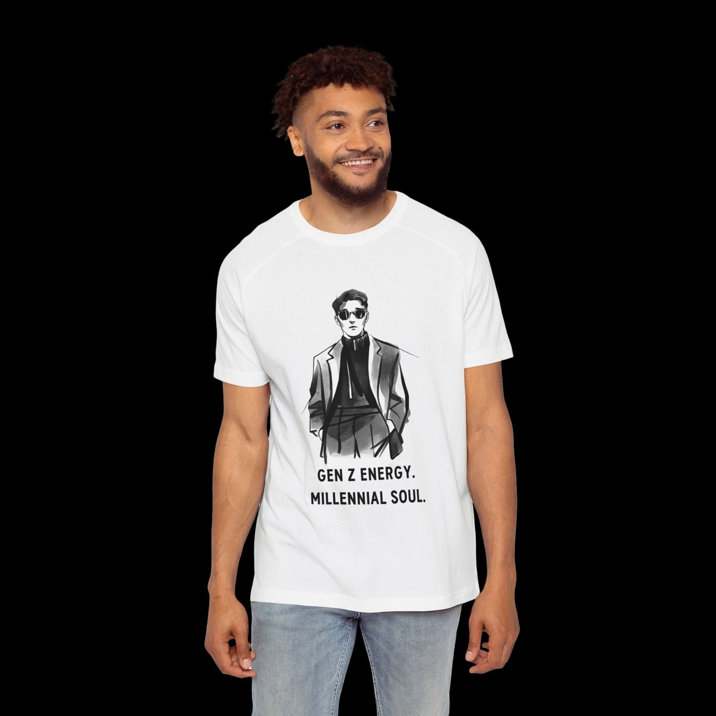 Men's Raglan T-Shirt - Gen Z Energy, Millennial Soul, Trendy Vintage Tee