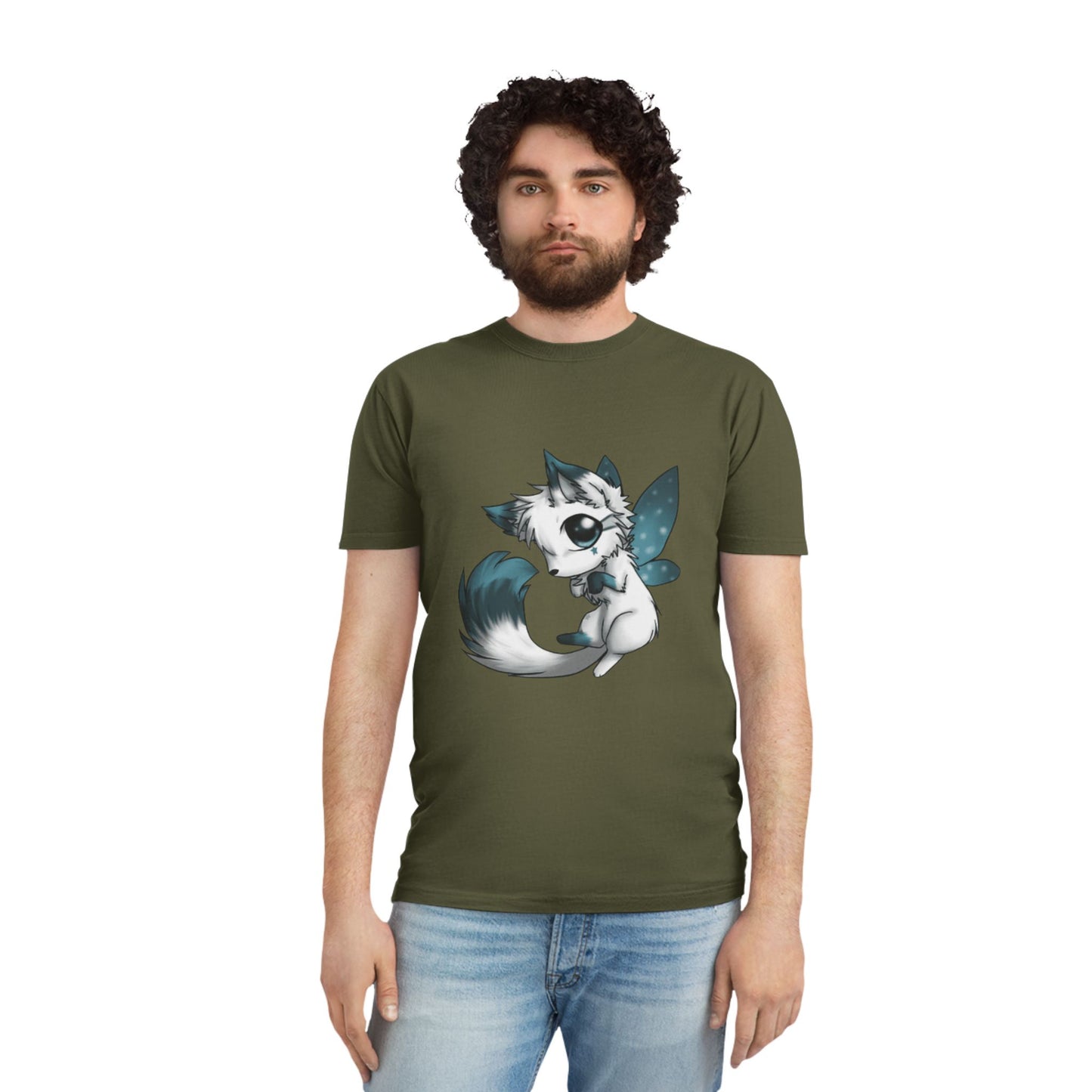 Unisex Faded Shirt with Adorable Cat Fairy Design