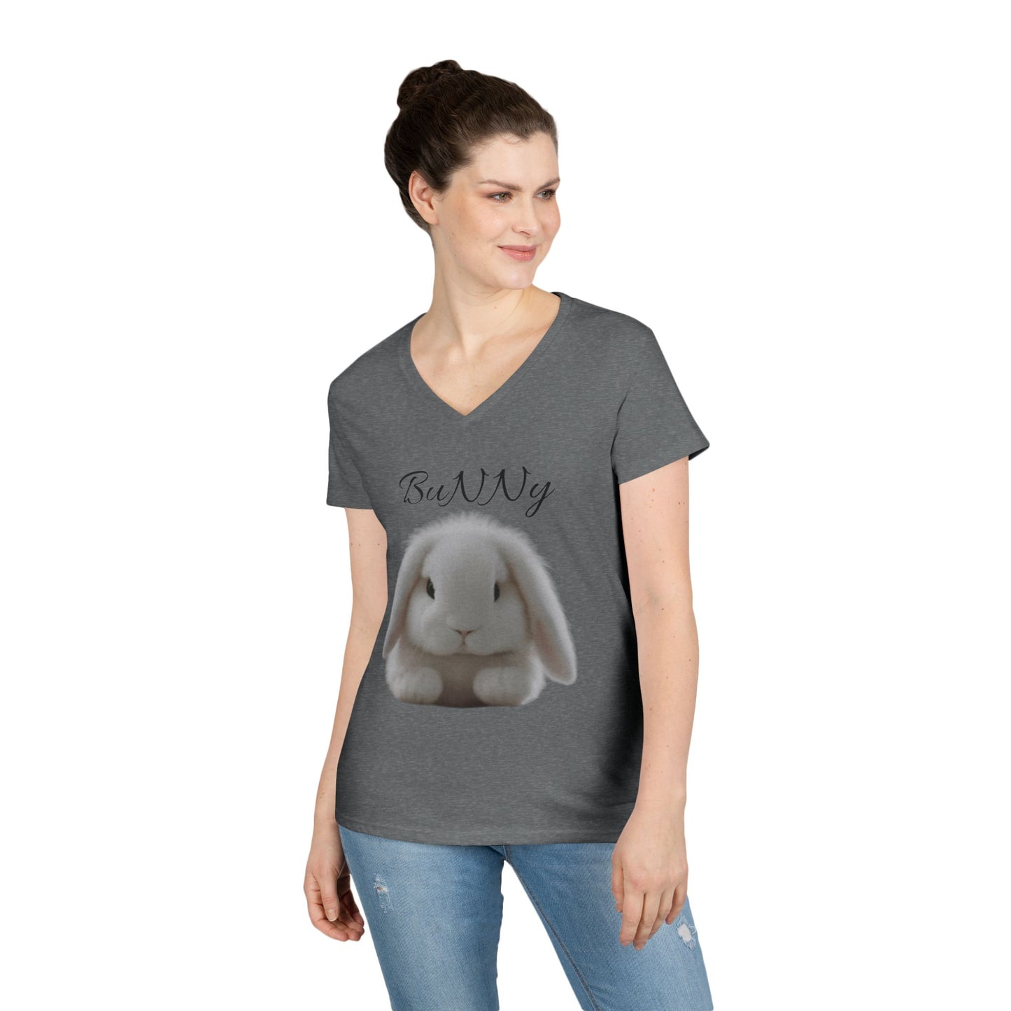 Cute Bunny V-Neck T-Shirt