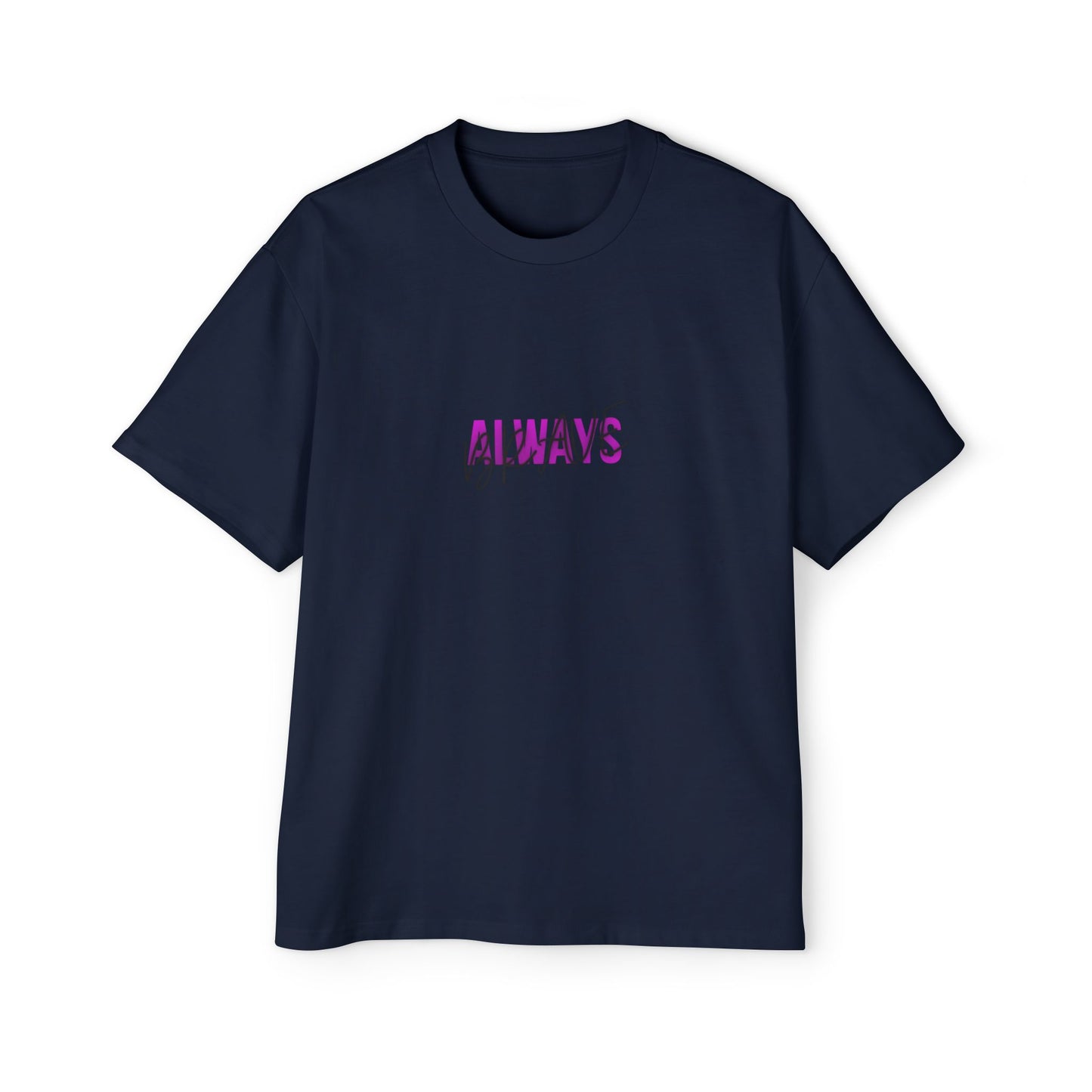 Graphic Tee — 'ALWAYS' Text Front & Dark Warrior Back