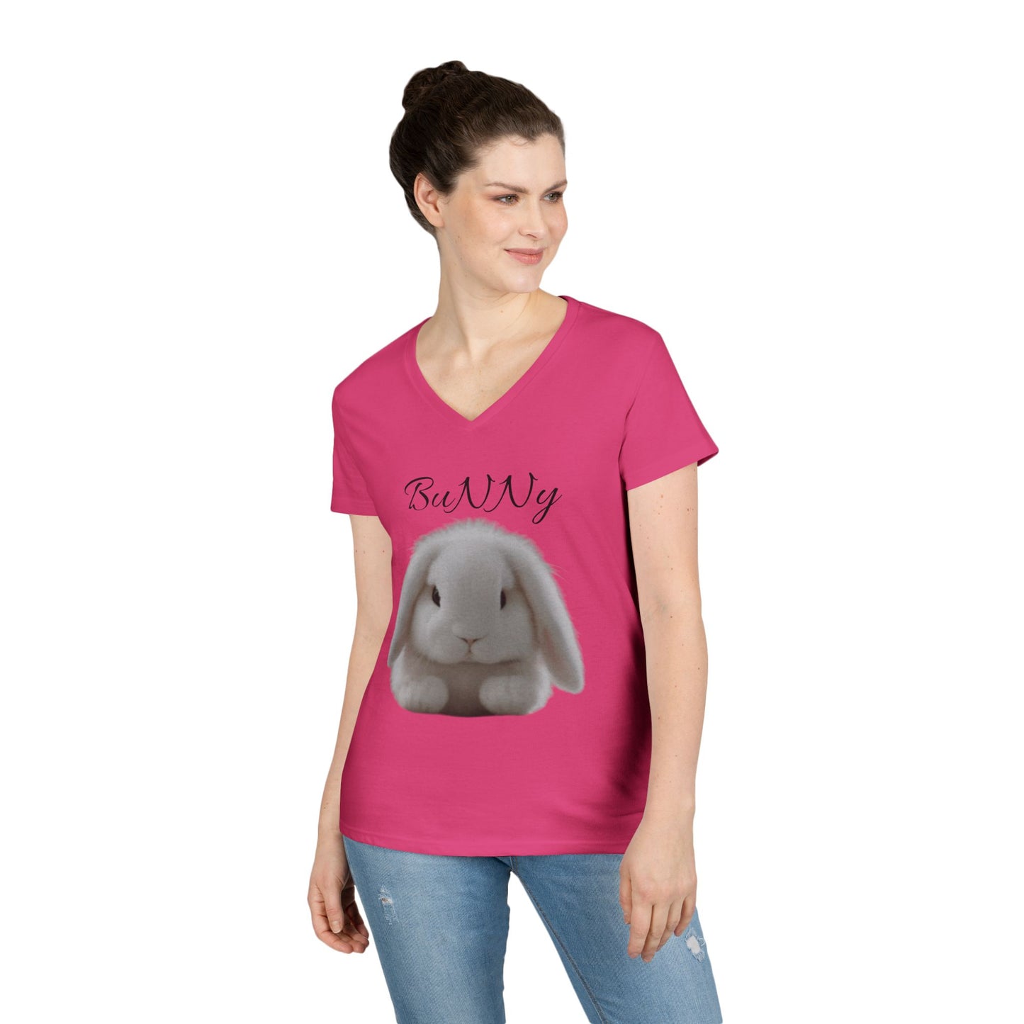 Cute Bunny V-Neck T-Shirt