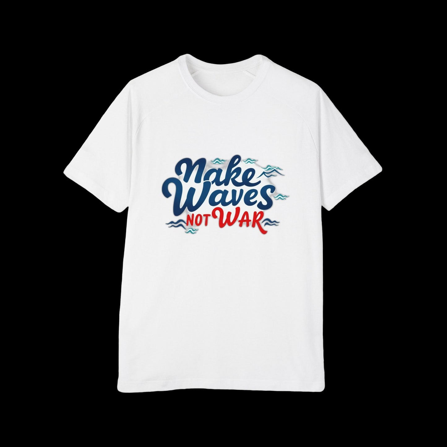 Raglan T-Shirt Make Waves Not War Design