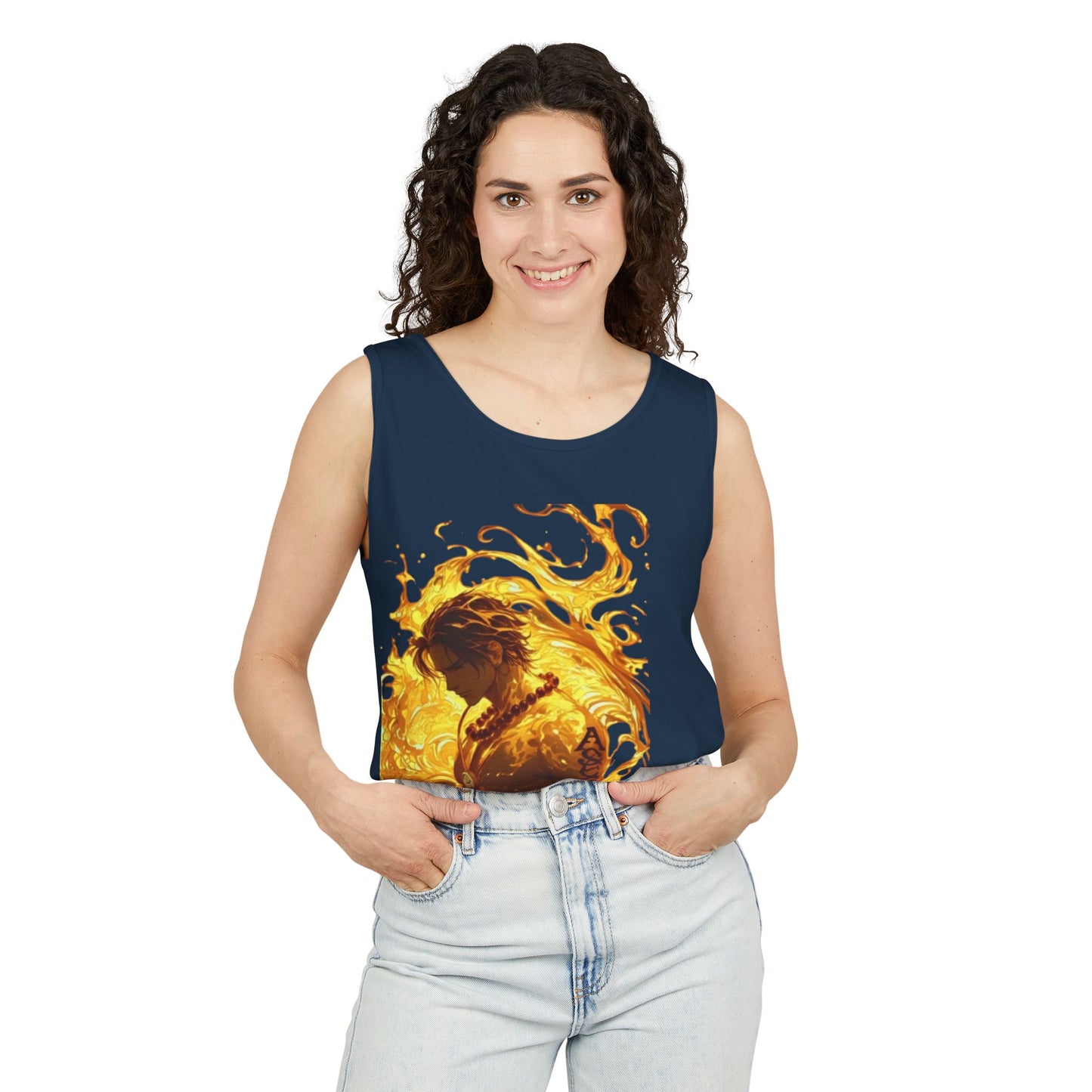 Garment-Dyed Graphic Tank Top