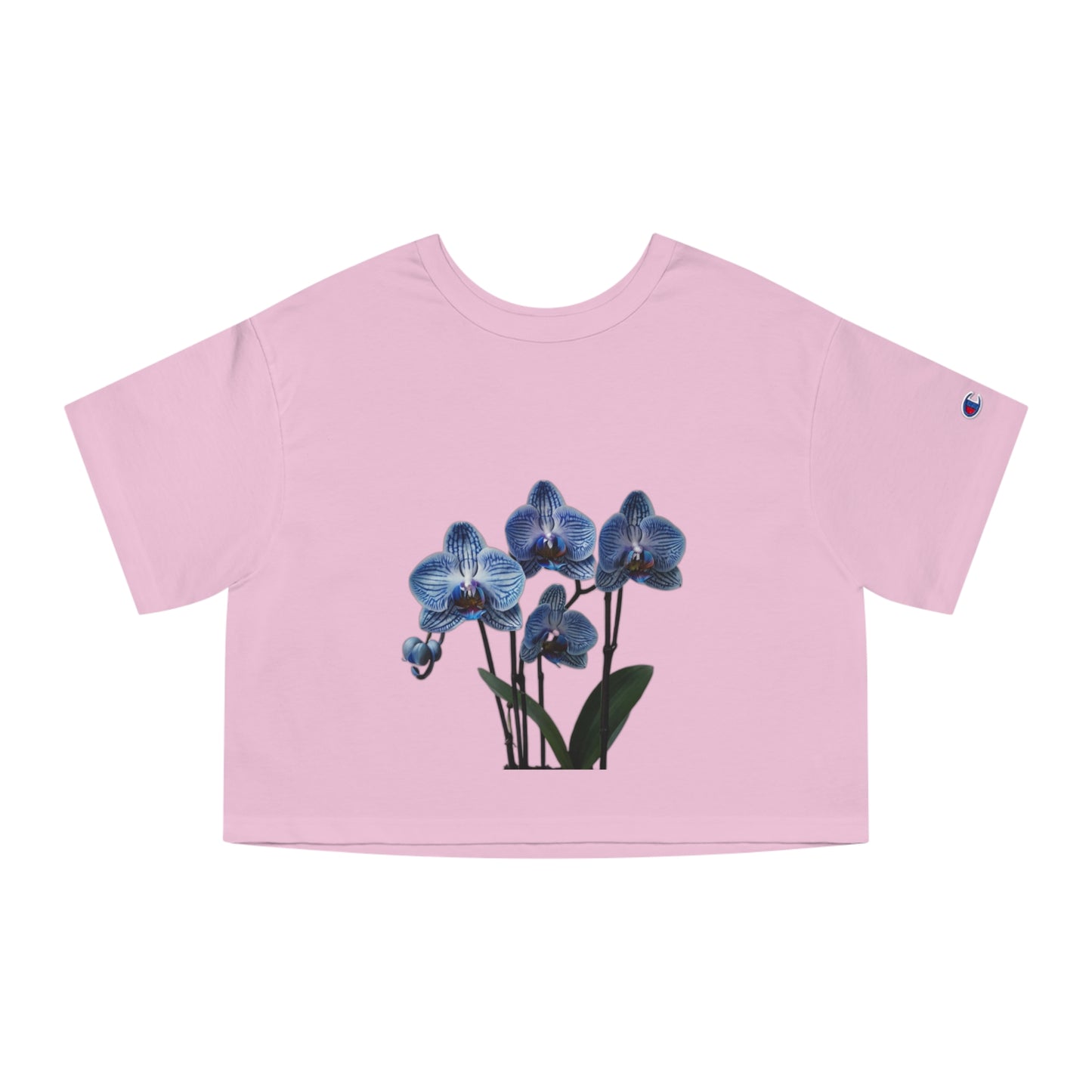 Floral Cropped T-Shirt with Orchid Design