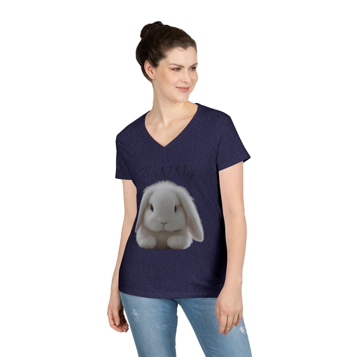 Cute Bunny V-Neck T-Shirt