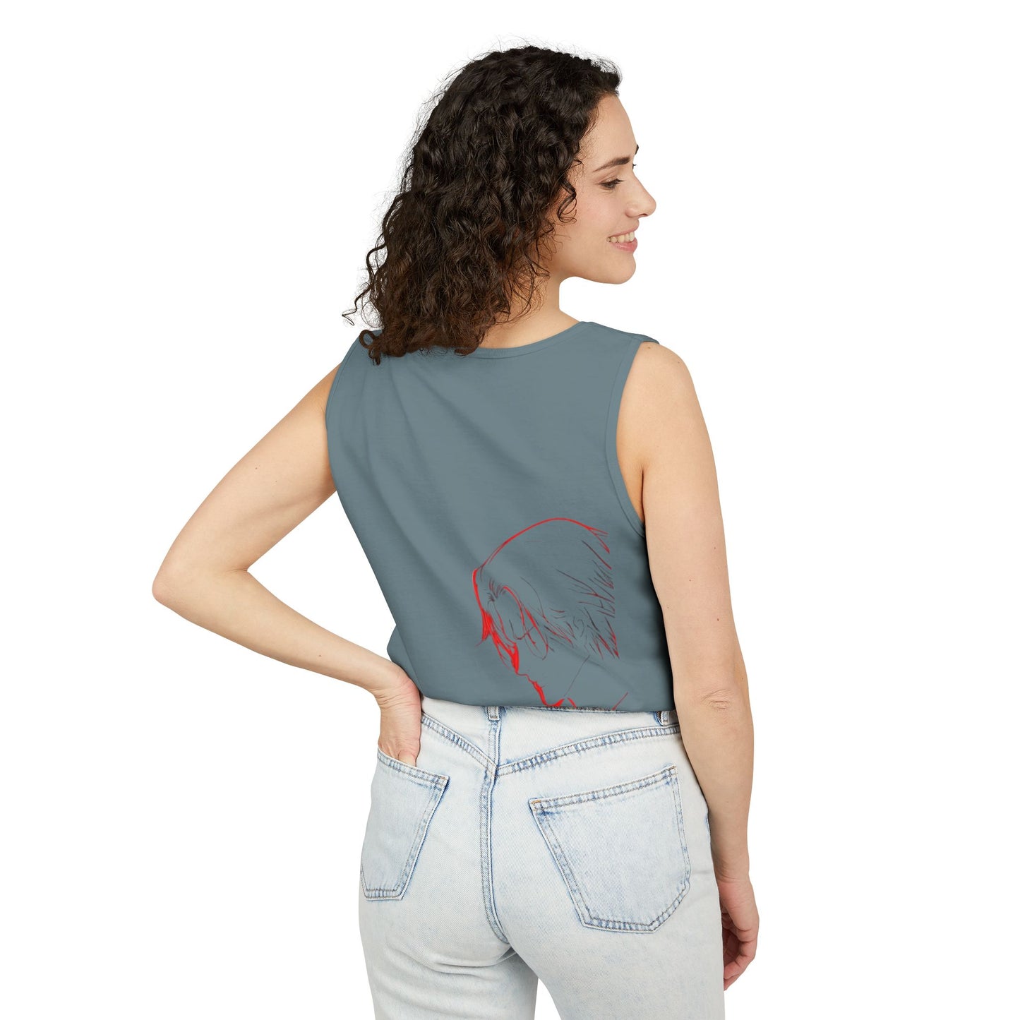Garment-Dyed Graphic Tank Top