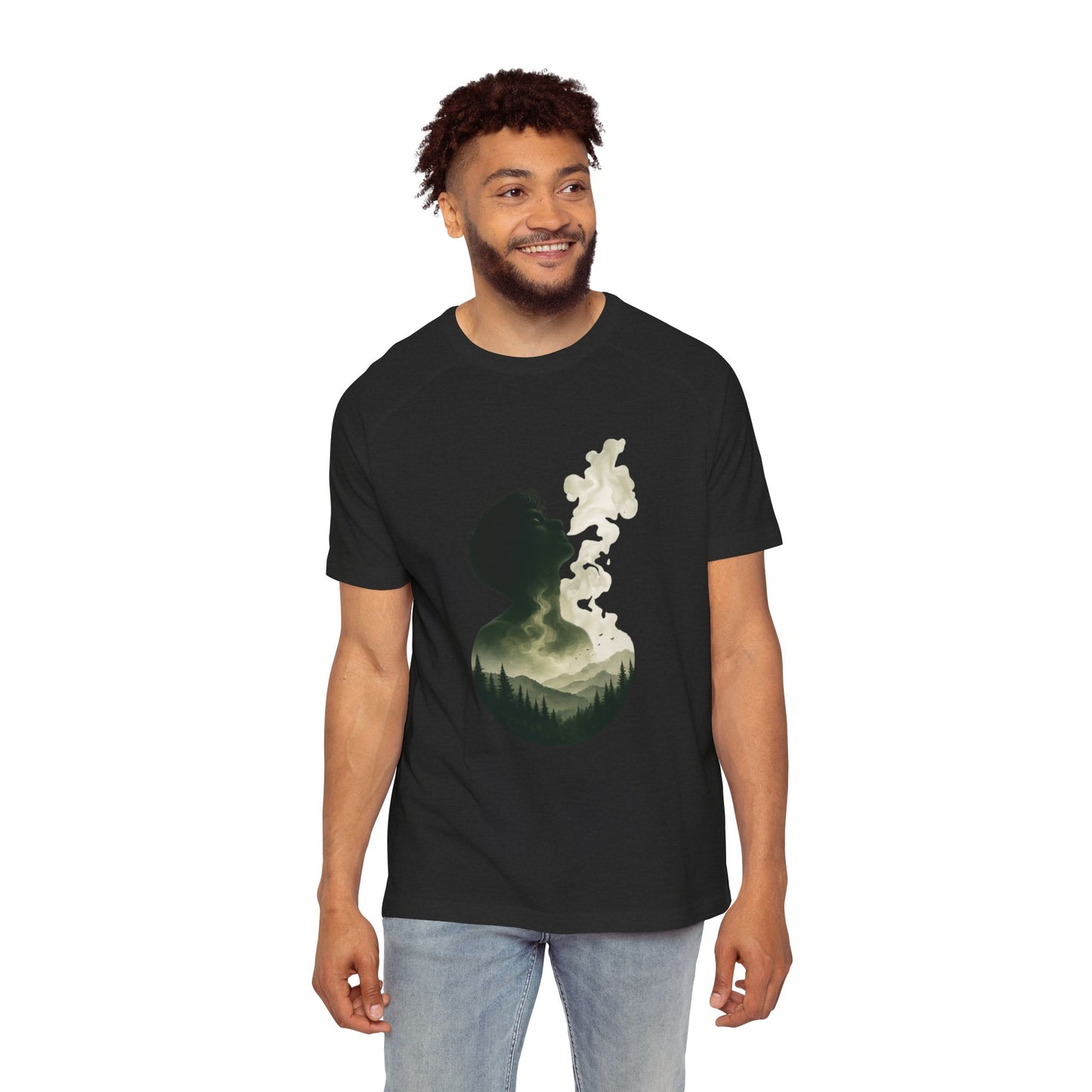 Silhouette Forest Smoke T-Shirt — Men's Nature Graphic Tee