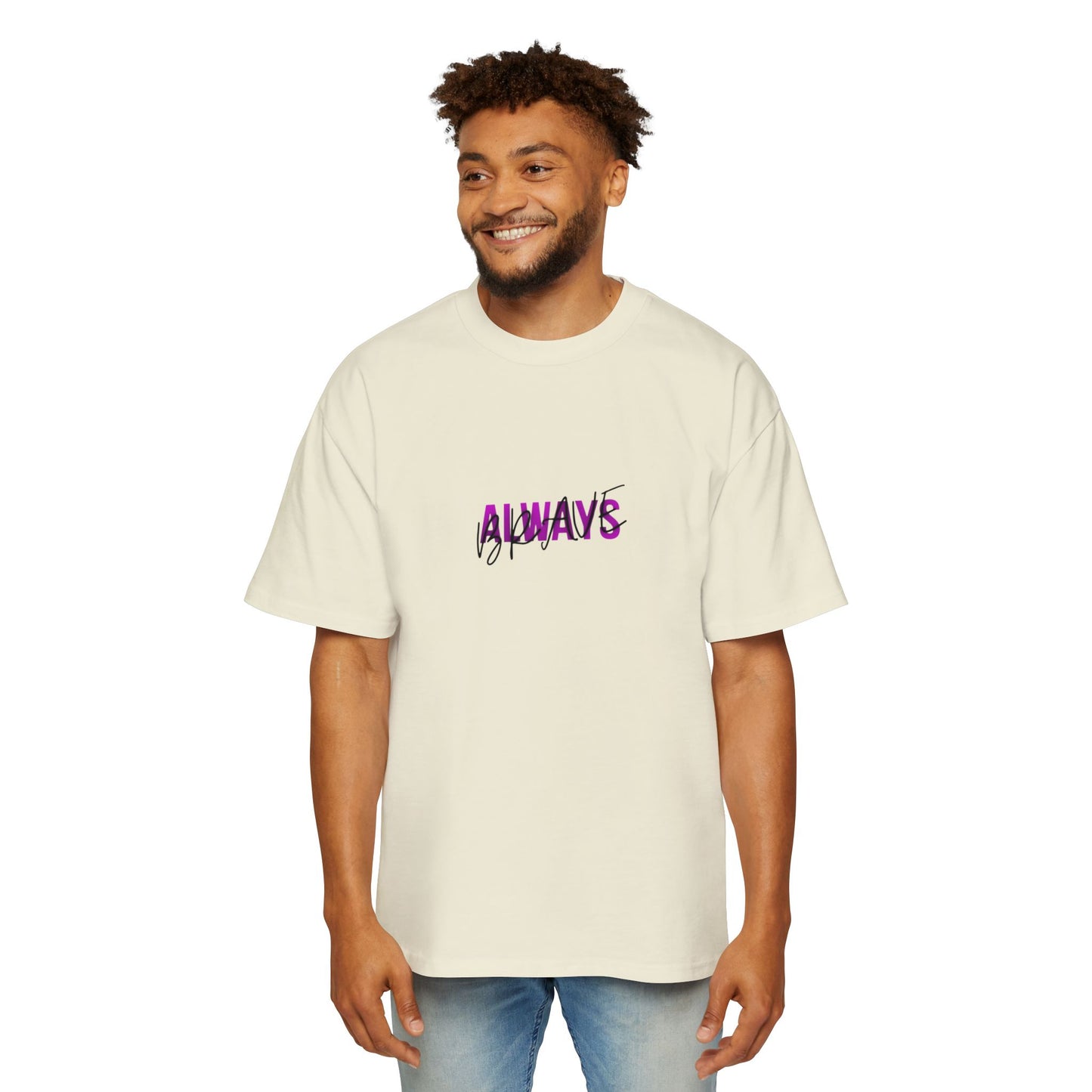 Graphic Tee — 'ALWAYS' Text Front & Dark Warrior Back