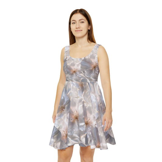 Floral Women's Skater Dress – Elegant Floral Print
