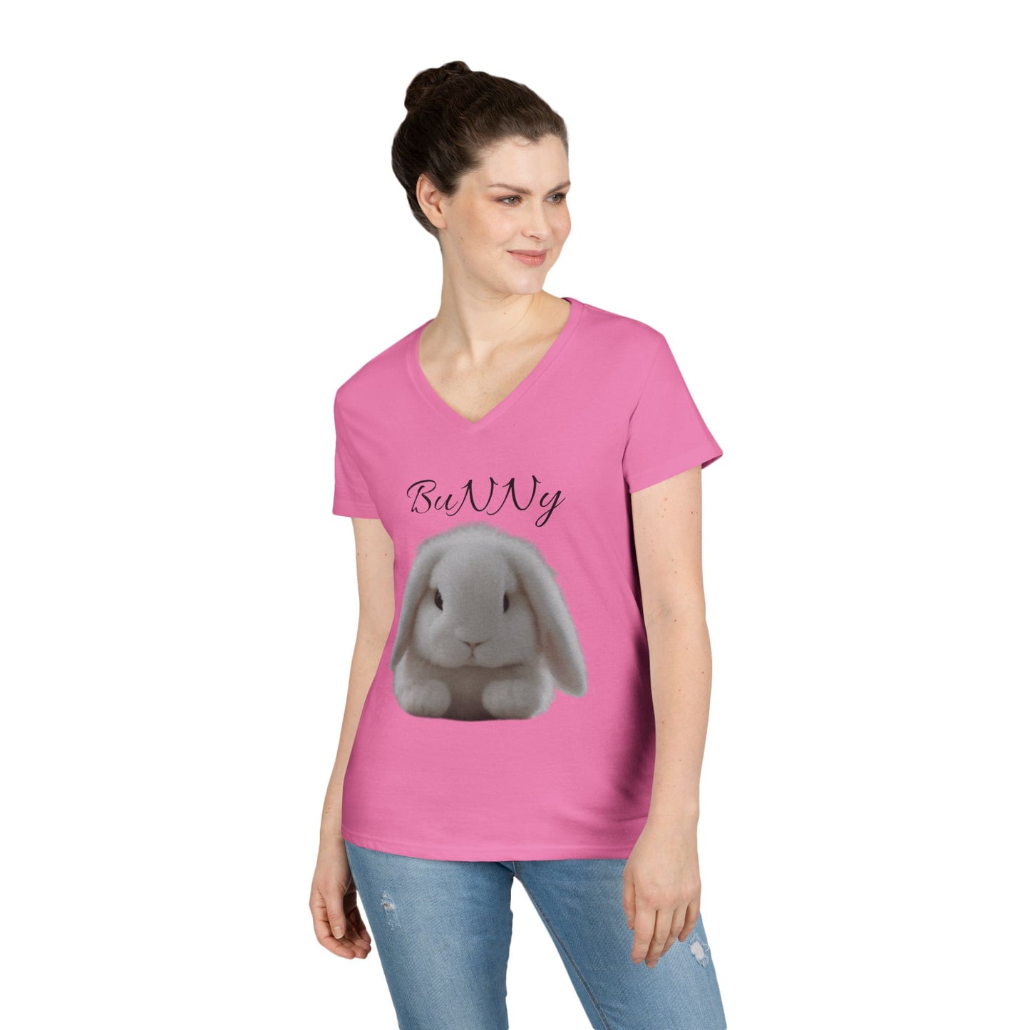 Cute Bunny V-Neck T-Shirt