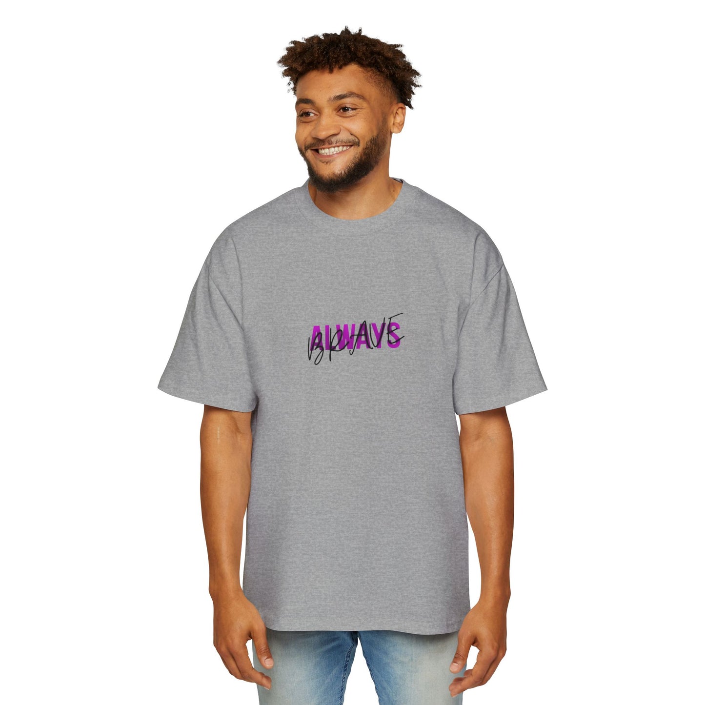 Graphic Tee — 'ALWAYS' Text Front & Dark Warrior Back