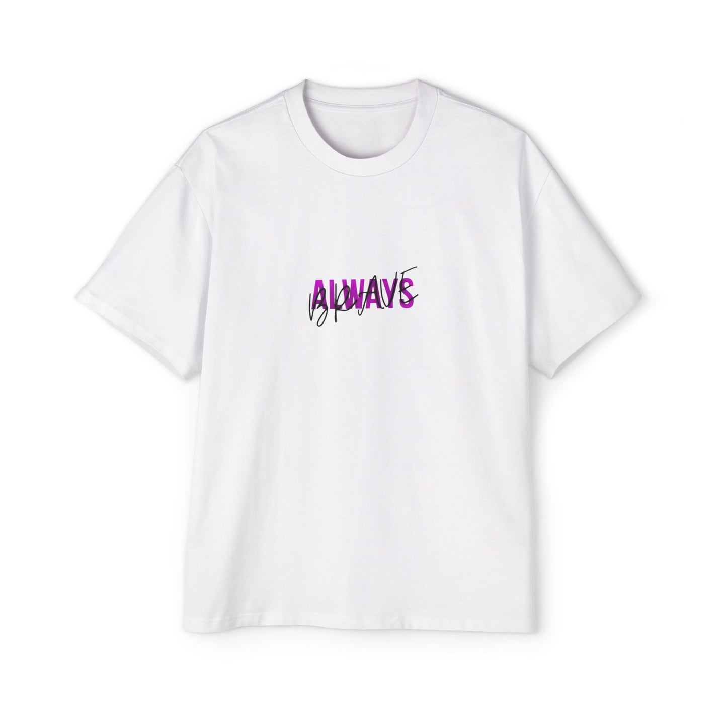 Graphic Tee — 'ALWAYS' Text Front & Dark Warrior Back