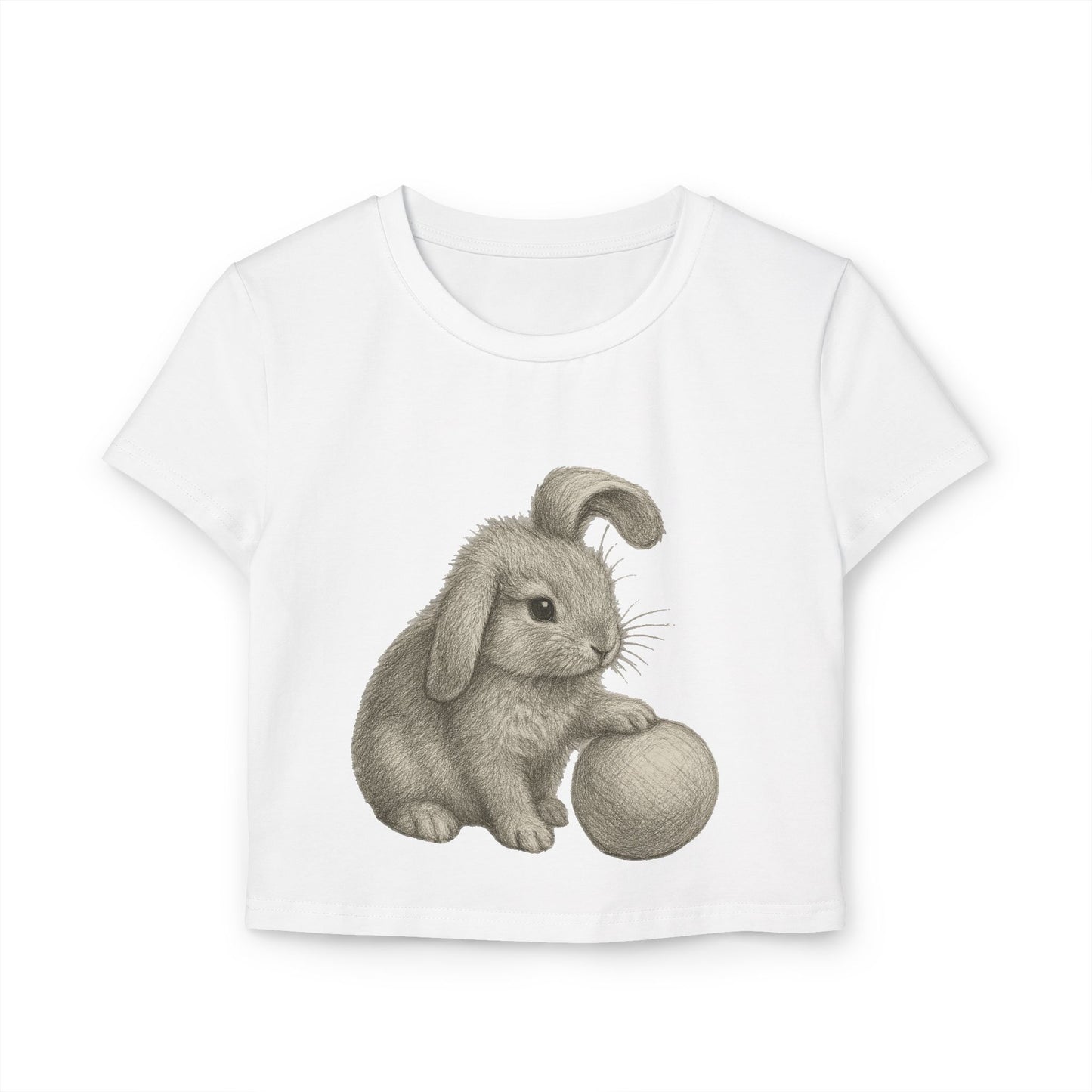 Cute Bunny Graphic Baby Tee for Women