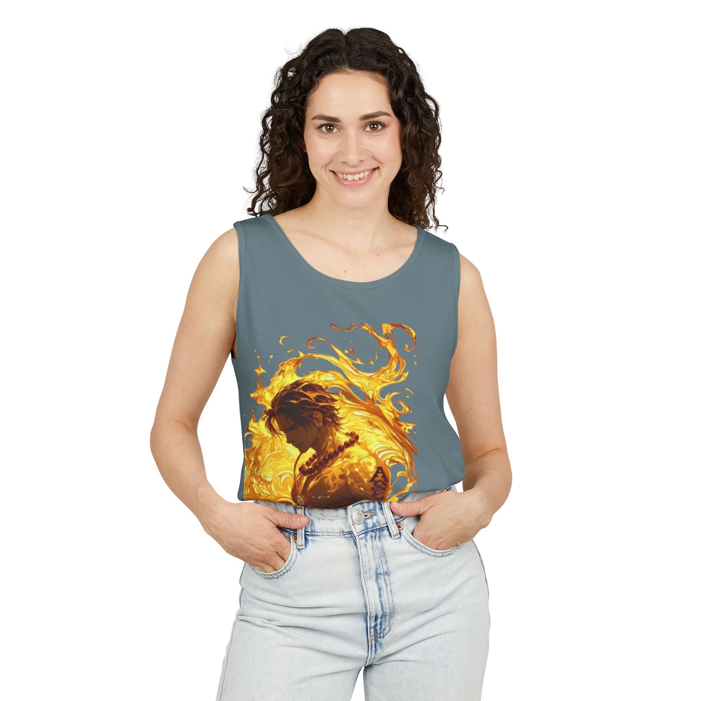 Garment-Dyed Graphic Tank Top