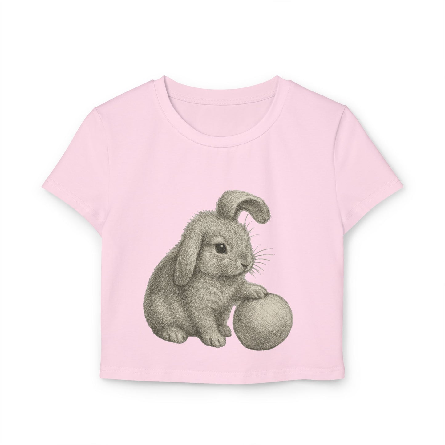 Cute Bunny Graphic Baby Tee for Women