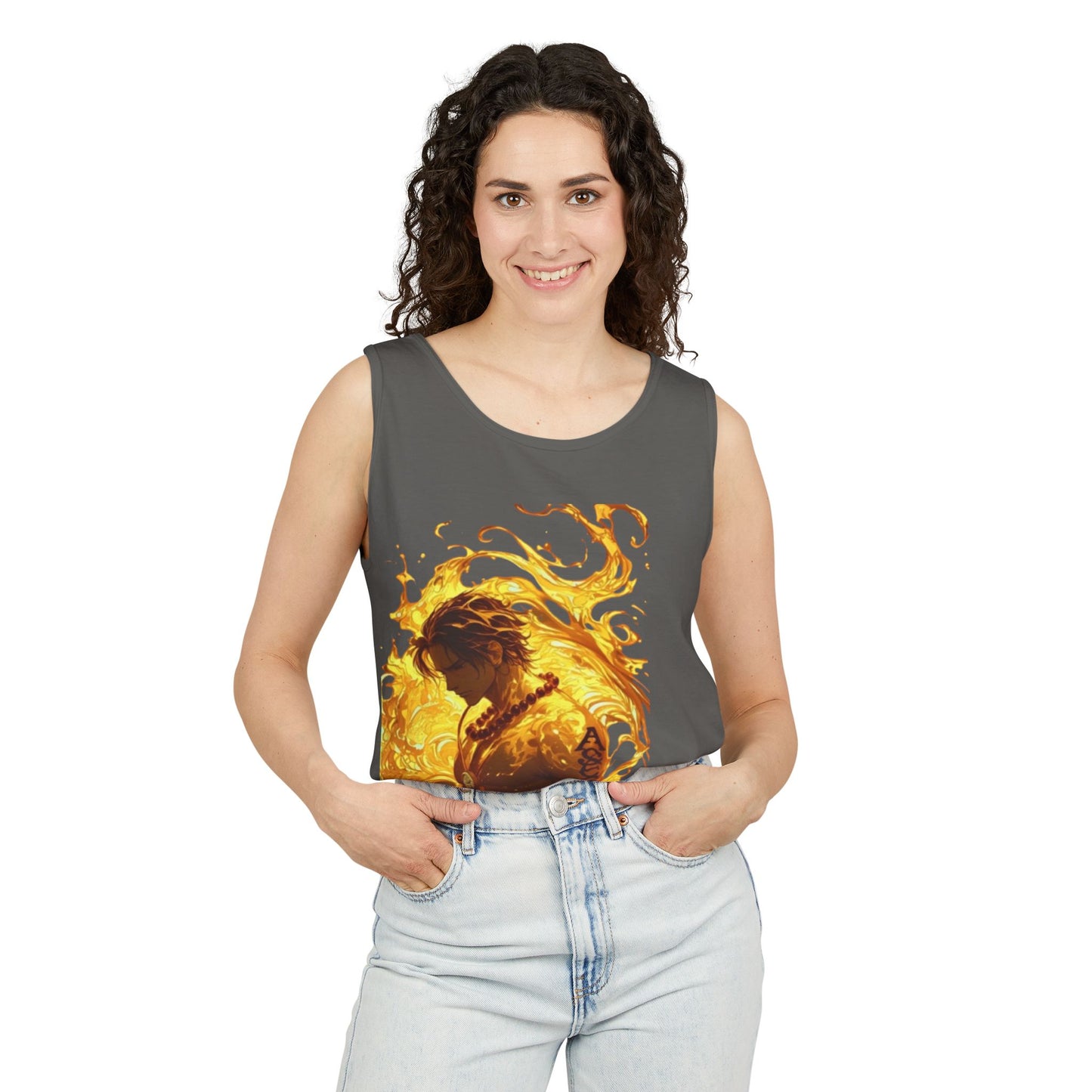 Garment-Dyed Graphic Tank Top