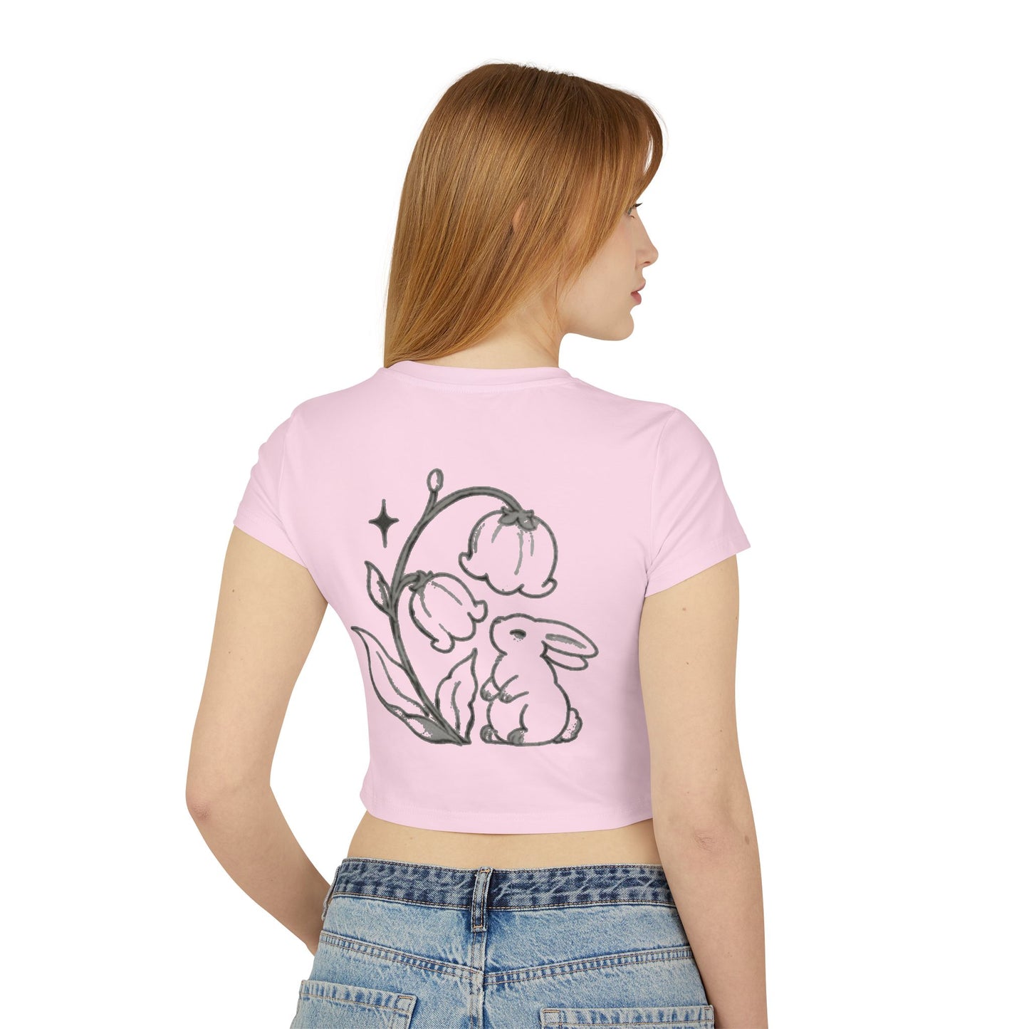 Cute Bunny Graphic Baby Tee for Women