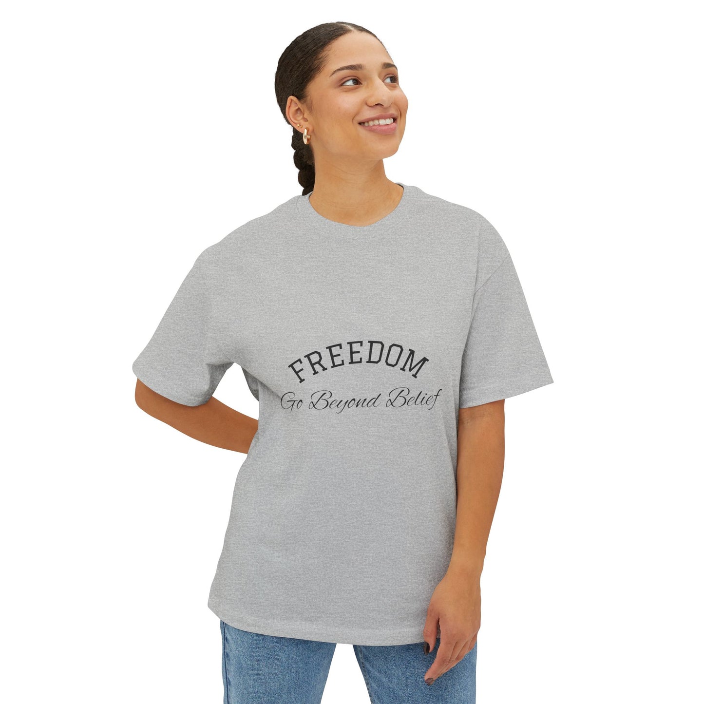 Oversized Boxy Tee - Freedom Beyond Belief Tshirt Design
