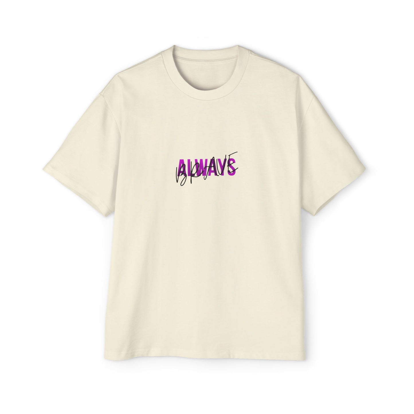 Graphic Tee — 'ALWAYS' Text Front & Dark Warrior Back