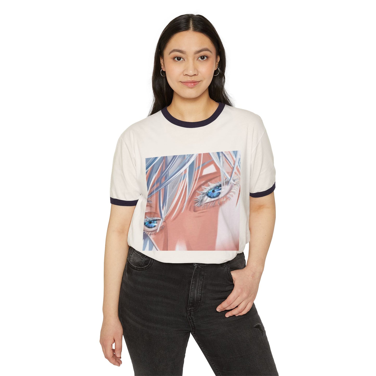 Anime Style Artistic Unisex Cotton Ringer T-Shirt