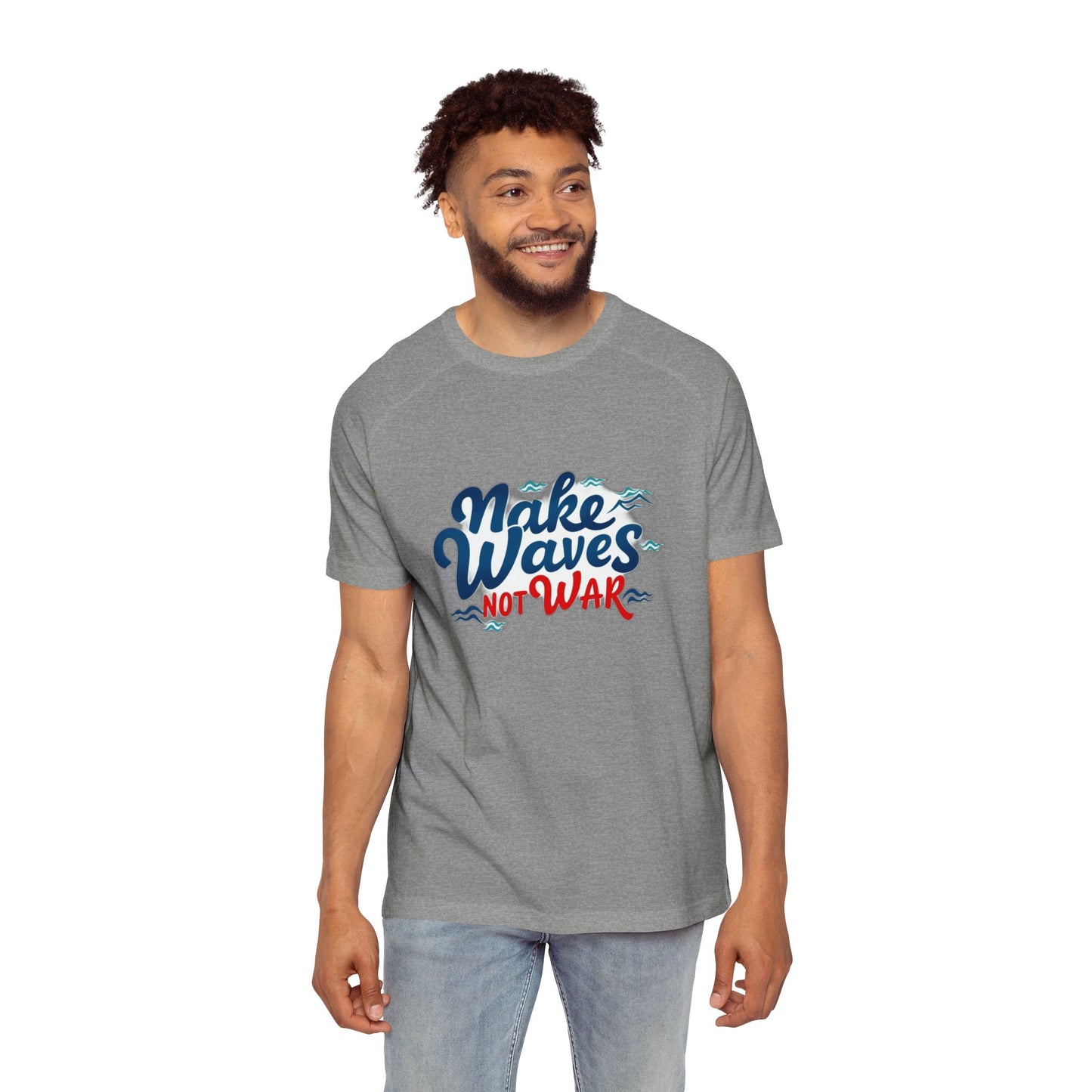 Raglan T-Shirt Make Waves Not War Design
