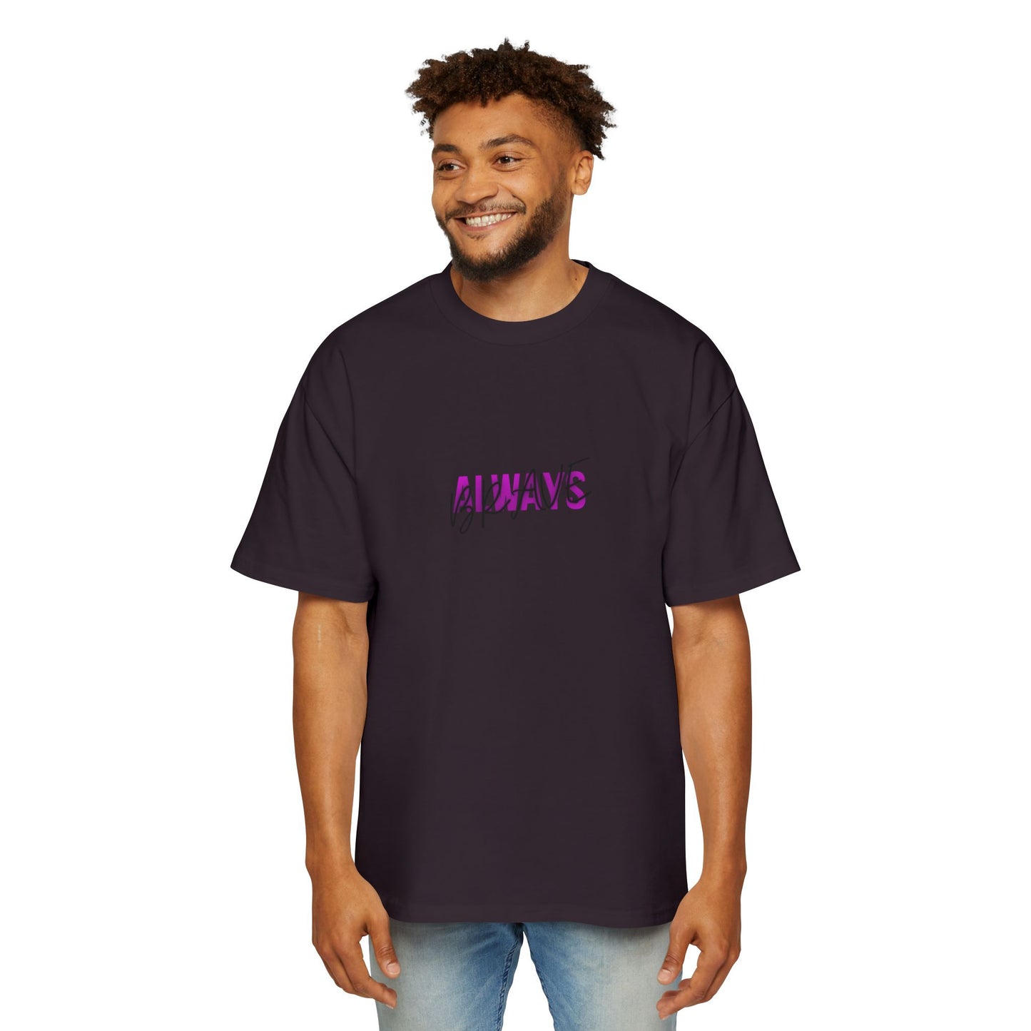 Graphic Tee — 'ALWAYS' Text Front & Dark Warrior Back