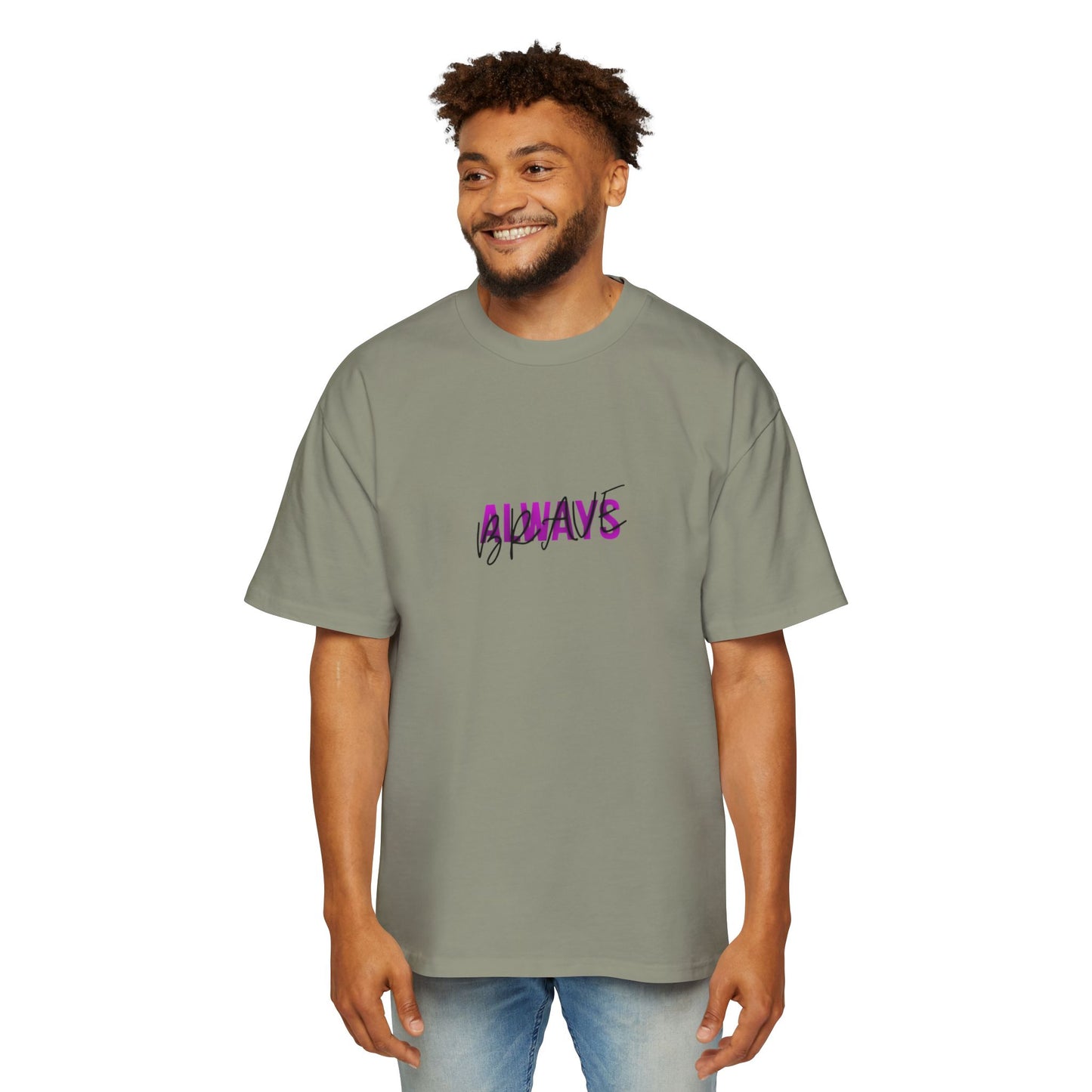 Graphic Tee — 'ALWAYS' Text Front & Dark Warrior Back
