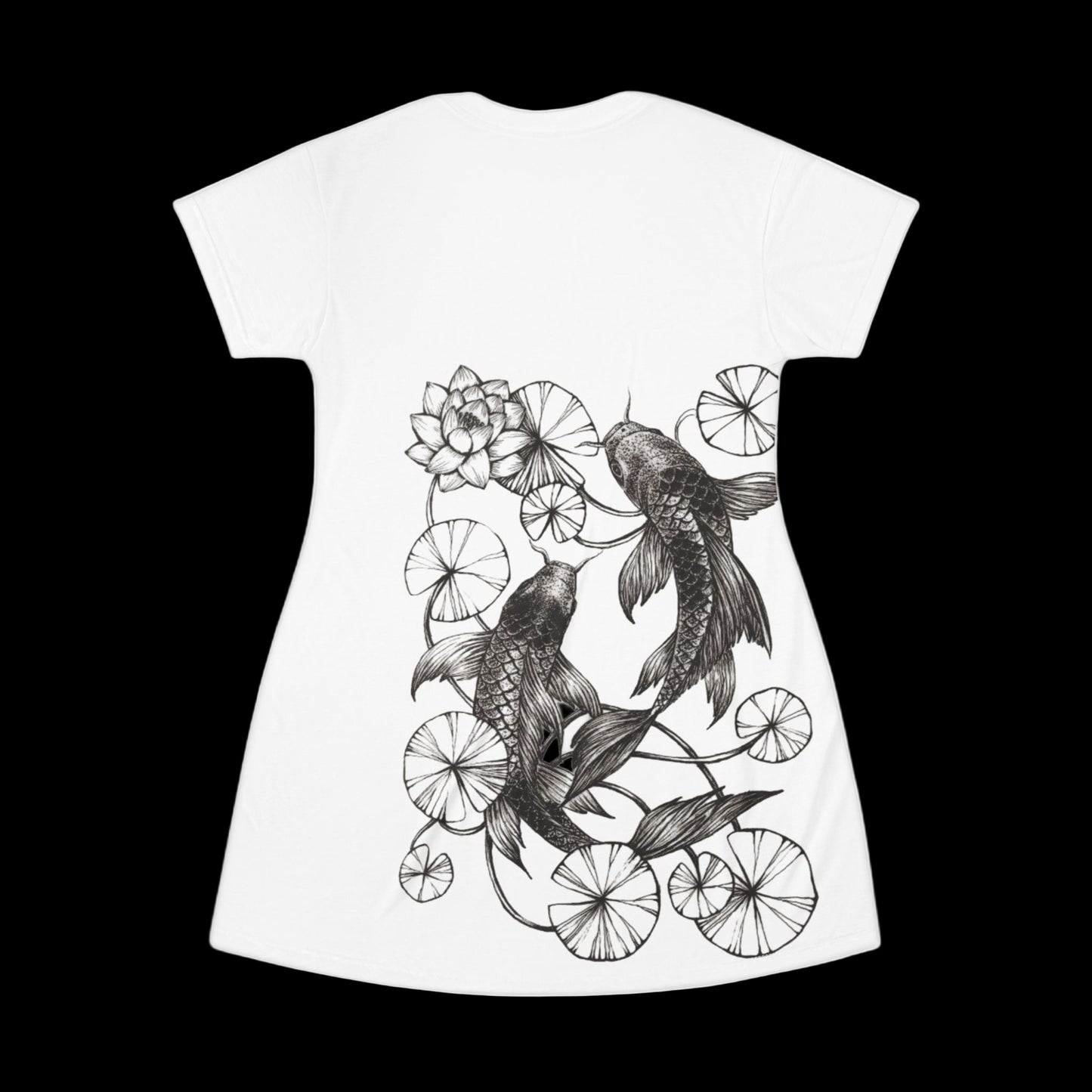 Serene Koi & Lotus T-Shirt Dress