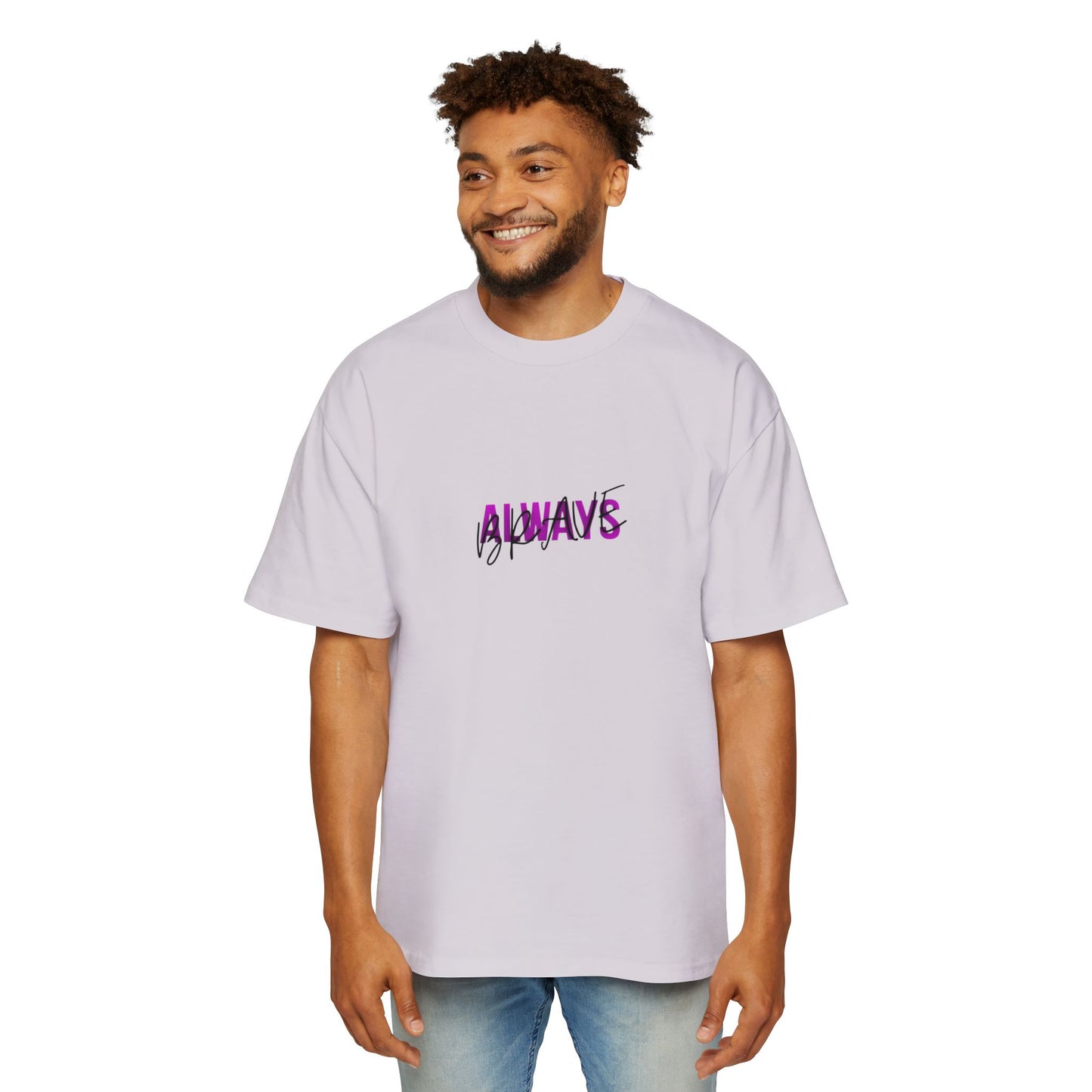 Graphic Tee — 'ALWAYS' Text Front & Dark Warrior Back