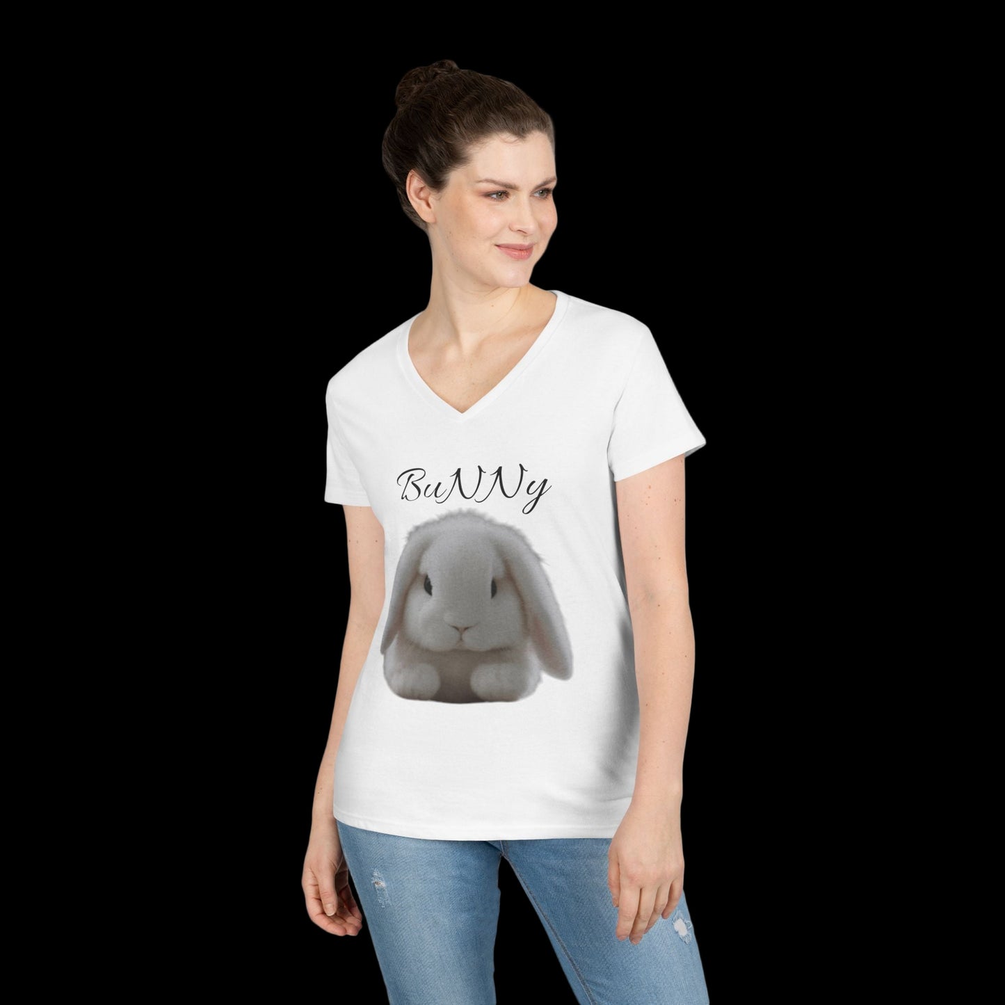 Cute Bunny V-Neck T-Shirt