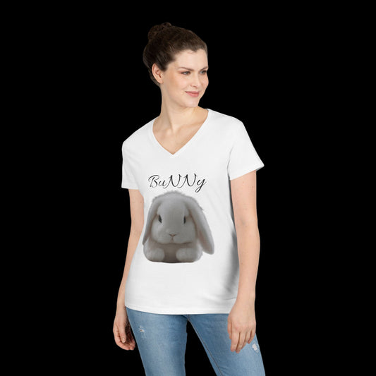 Cute Bunny V-Neck T-Shirt