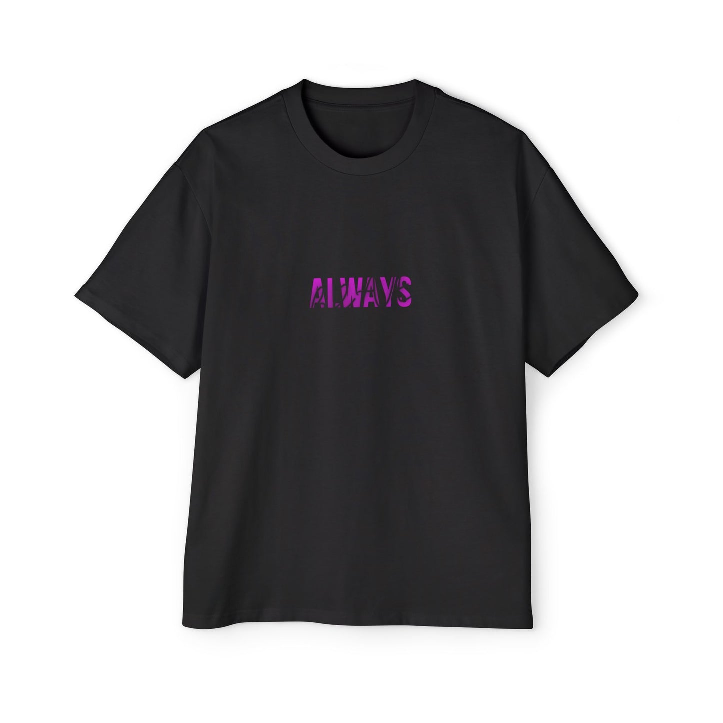 Graphic Tee — 'ALWAYS' Text Front & Dark Warrior Back