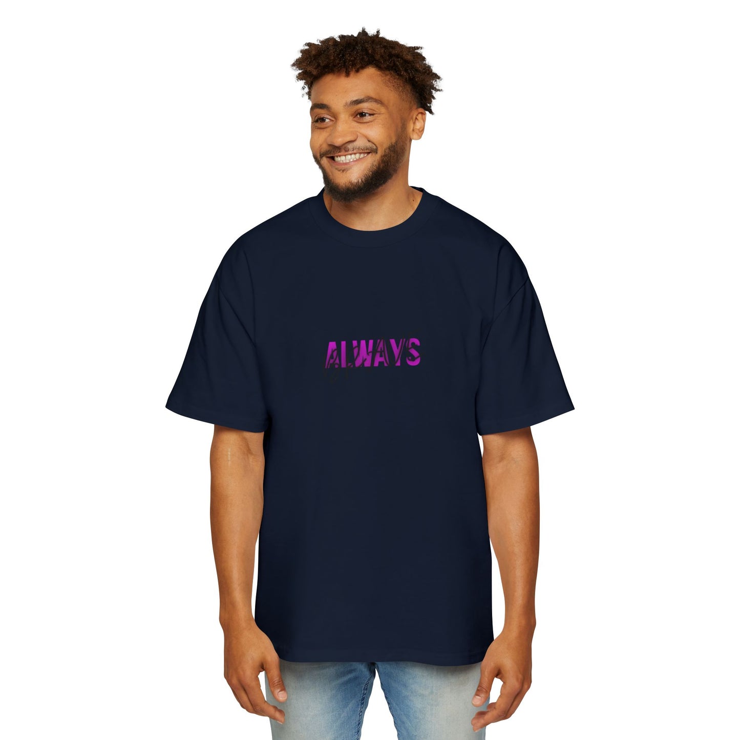 Graphic Tee — 'ALWAYS' Text Front & Dark Warrior Back