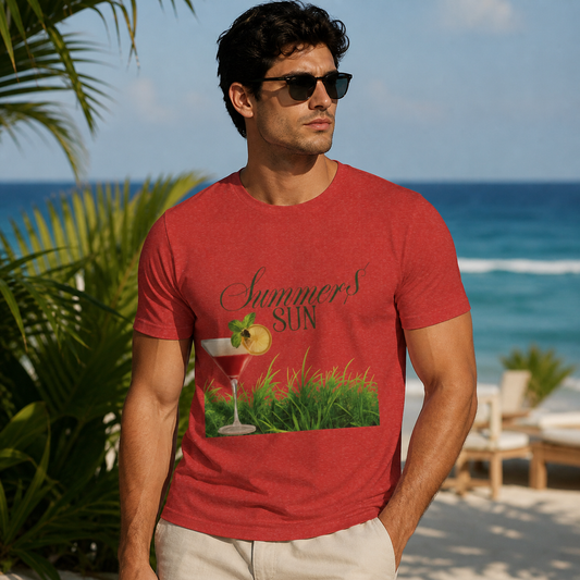 Summer Sun Cocktail T-Shirt — Tropical Drink Graphic Tee