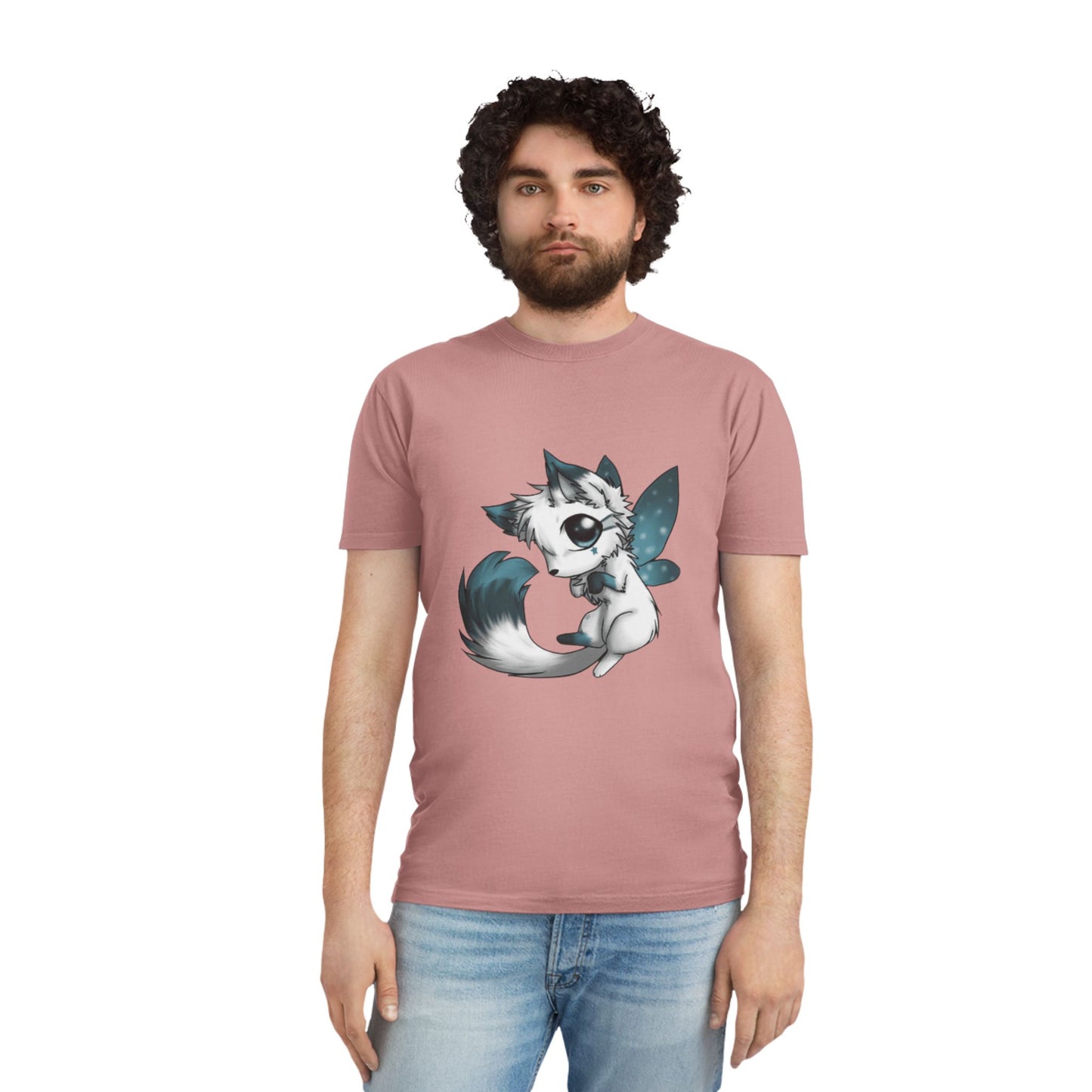 Unisex Faded Shirt with Adorable Cat Fairy Design