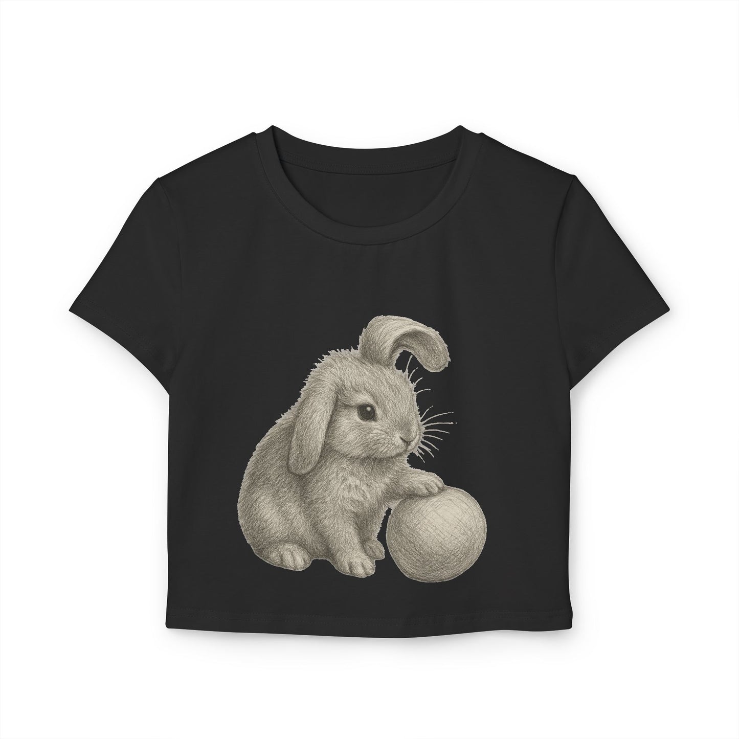 Cute Bunny Graphic Baby Tee for Women