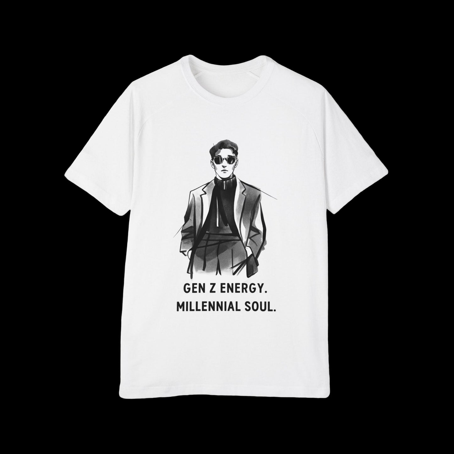 Men's Raglan T-Shirt - Gen Z Energy, Millennial Soul, Trendy Vintage Tee