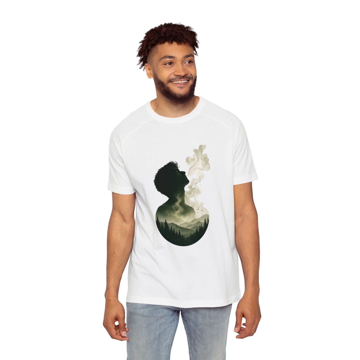 Silhouette Forest Smoke T-Shirt — Men's Nature Graphic Tee