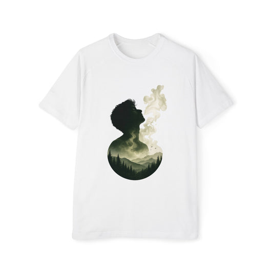 Silhouette Forest Smoke T-Shirt — Men's Nature Graphic Tee