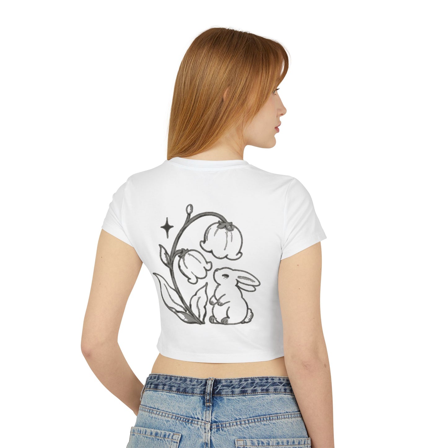 Cute Bunny Graphic Baby Tee for Women