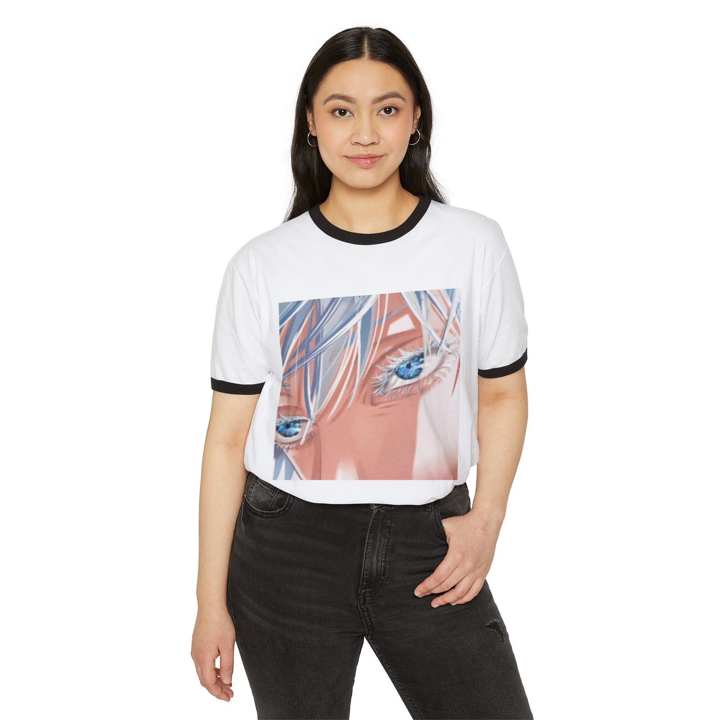 Anime Style Artistic Unisex Cotton Ringer T-Shirt