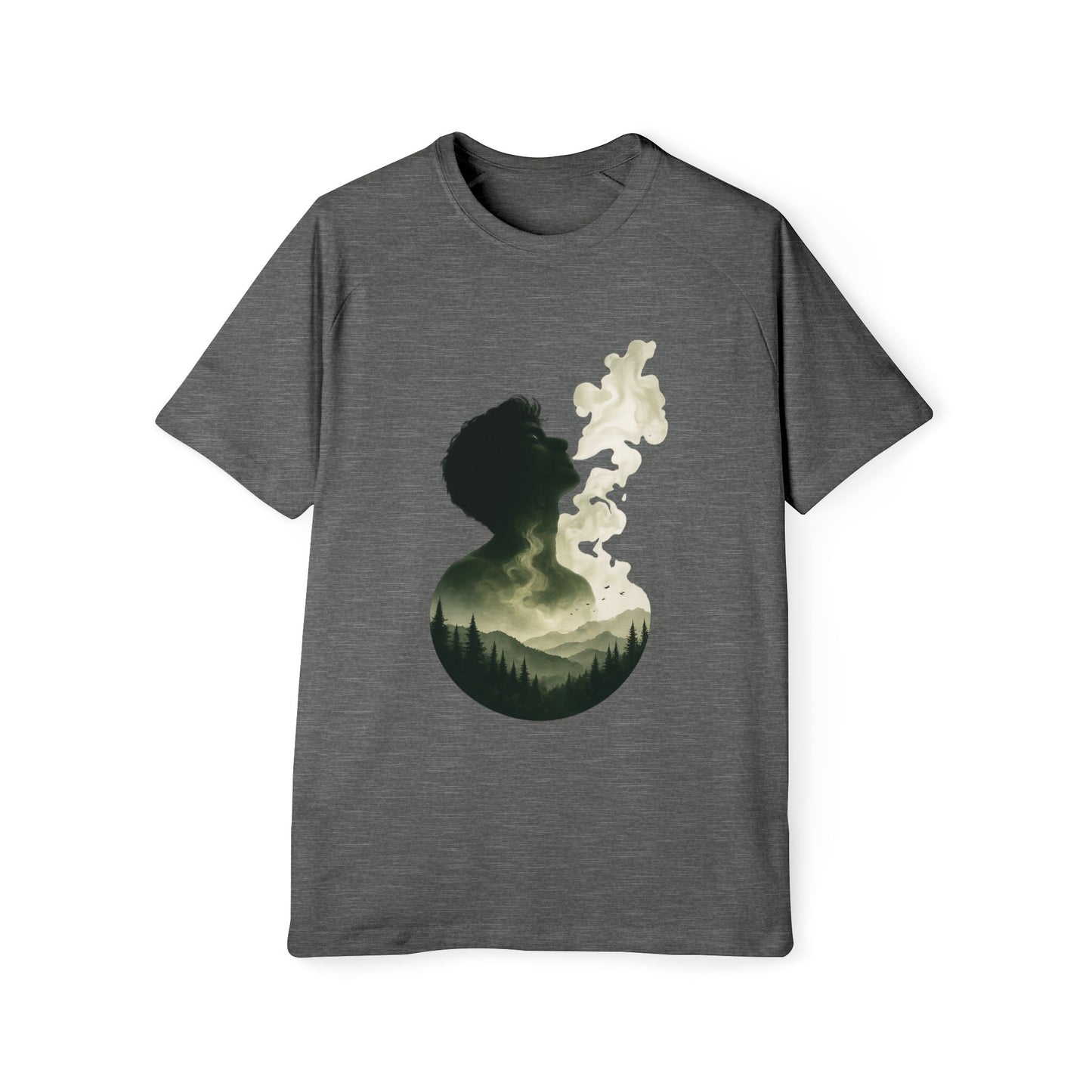Silhouette Forest Smoke T-Shirt — Men's Nature Graphic Tee