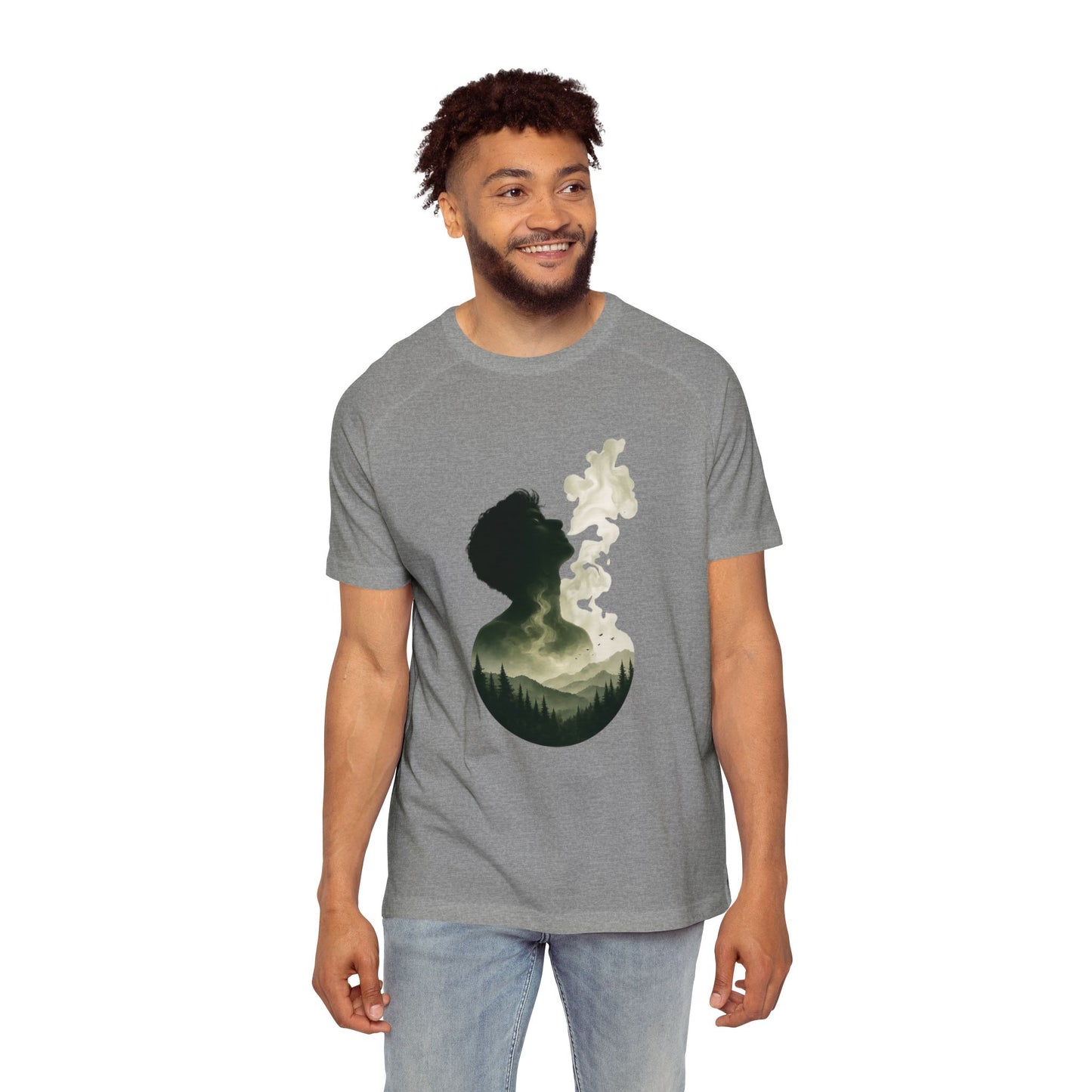 Silhouette Forest Smoke T-Shirt — Men's Nature Graphic Tee