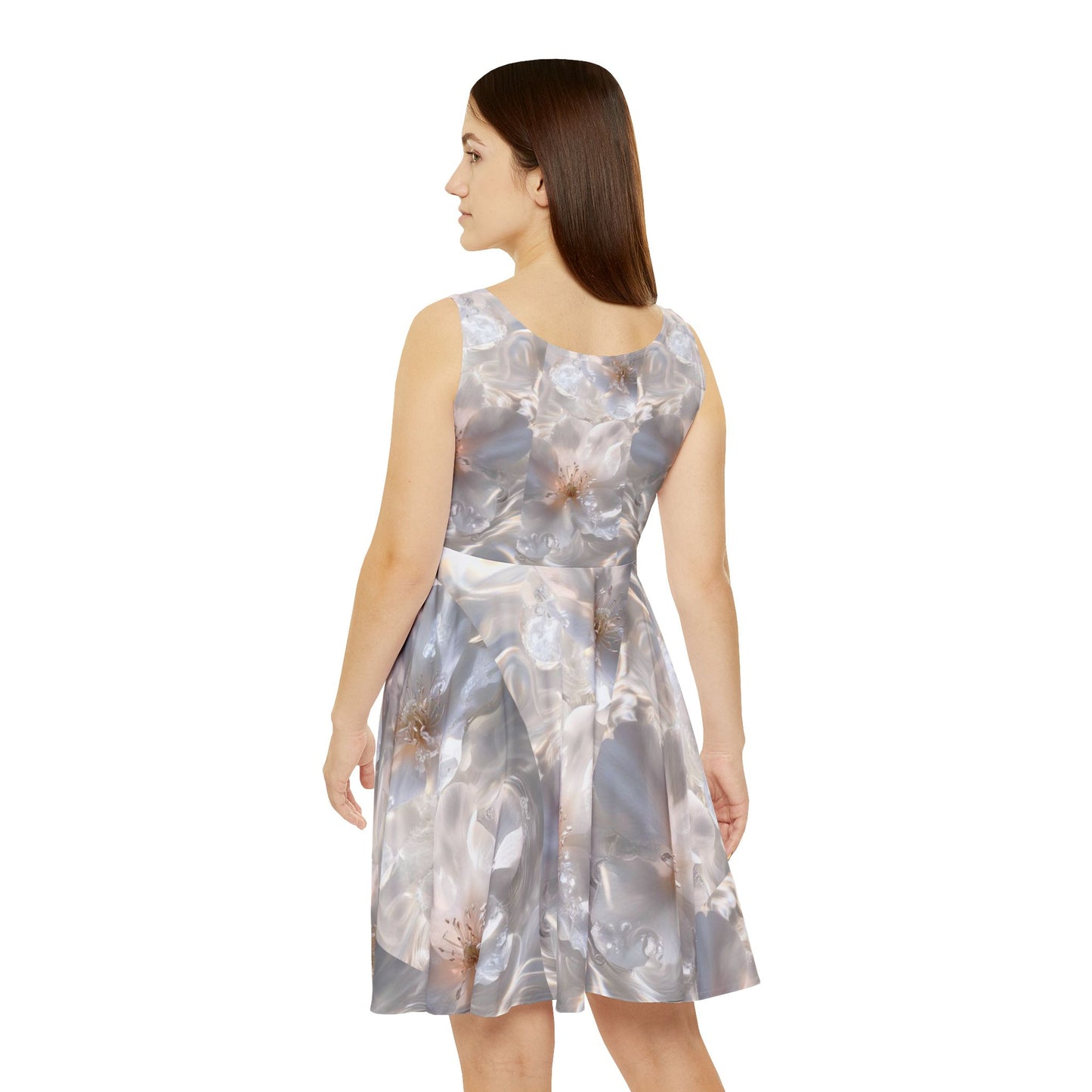 Floral Women's Skater Dress – Elegant Floral Print