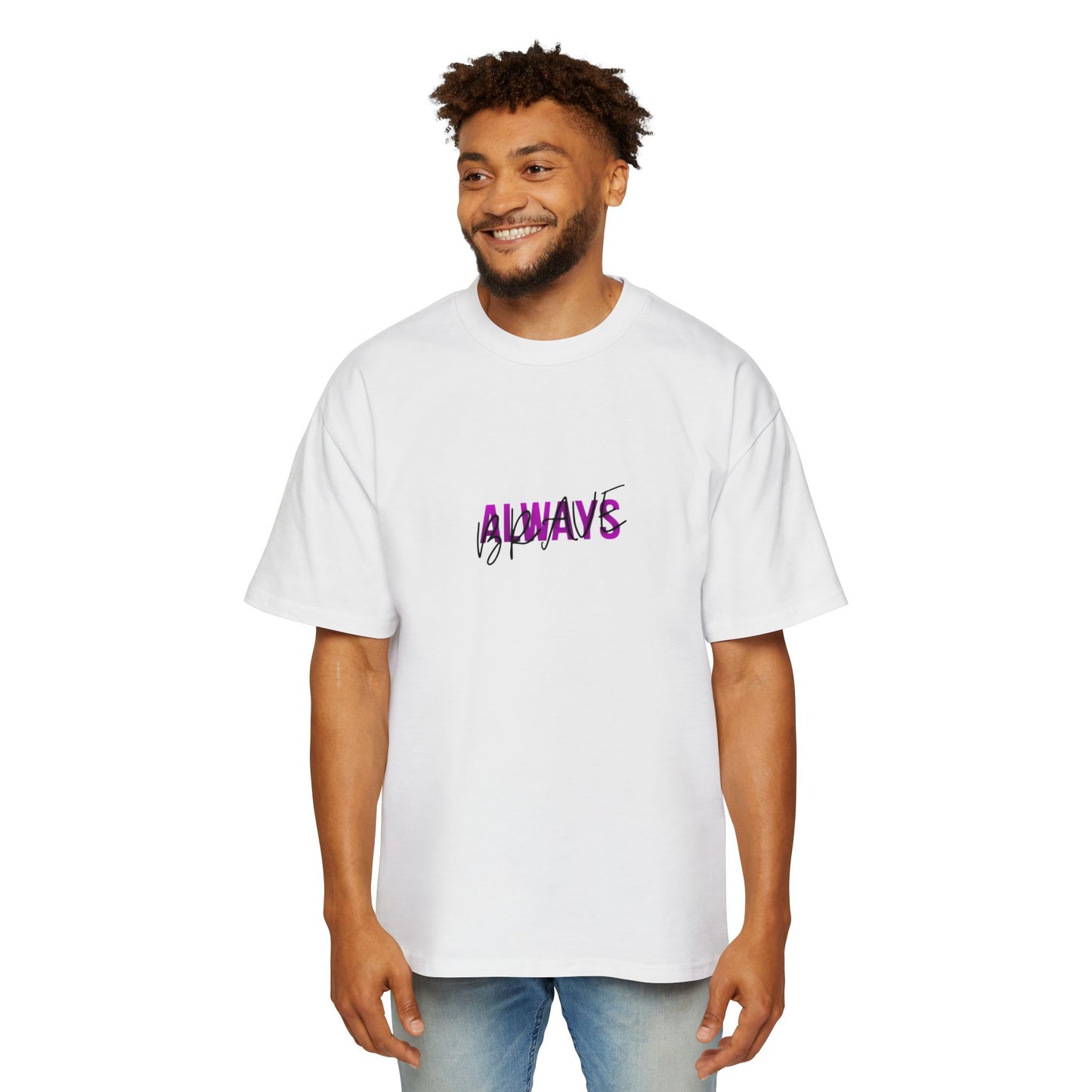 Graphic Tee — 'ALWAYS' Text Front & Dark Warrior Back