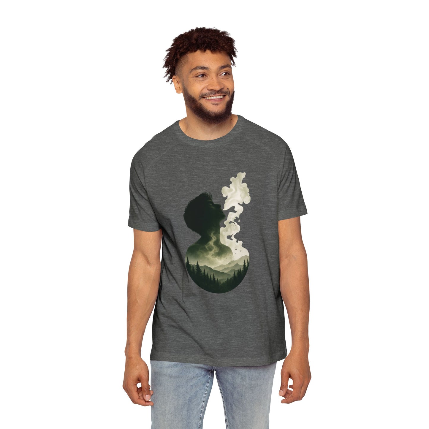 Silhouette Forest Smoke T-Shirt — Men's Nature Graphic Tee